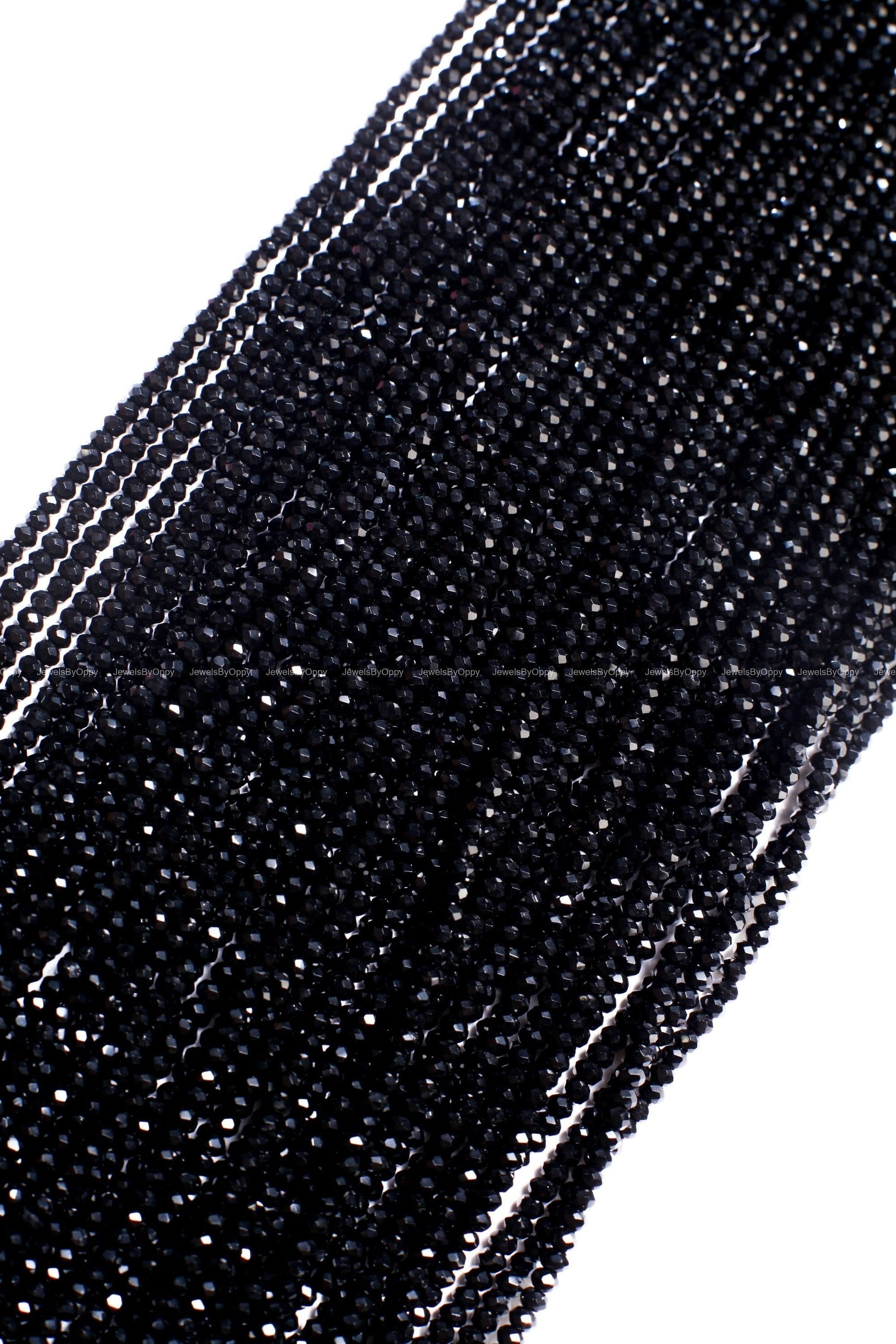 Genuine Black Spinel 3mm micro faceted Gemstone Beads, DIY Jewelry Making Necklace, Bracelet 12.5&quot; Strand, Single or Bulk