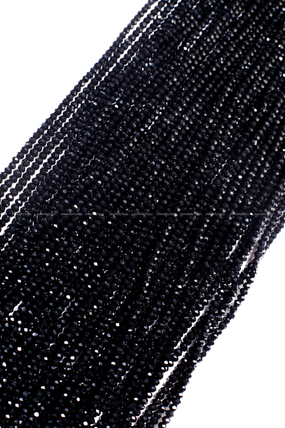 Genuine Black Spinel 3mm micro faceted Gemstone Beads, DIY Jewelry Making Necklace, Bracelet 12.5" Strand, Single or Bulk