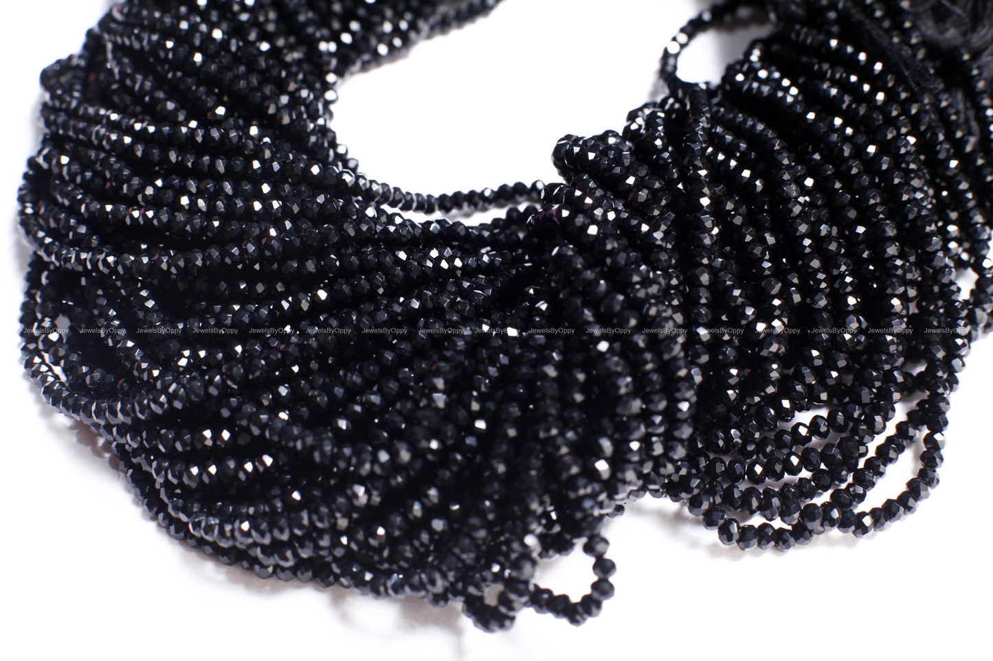 Genuine Black Spinel 3mm micro faceted Gemstone Beads, DIY Jewelry Making Necklace, Bracelet 12.5&quot; Strand, Single or Bulk