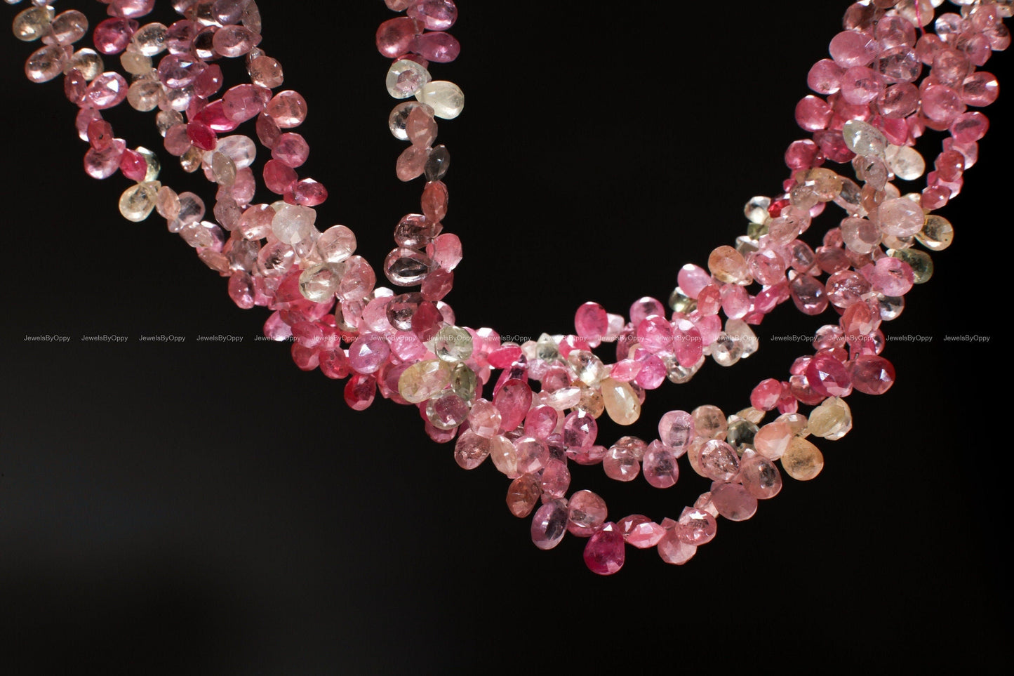 Natural Pink Sapphire Shaded Micro Faceted Pear Drop 3x5–6mm DIY Jewelry Making Gemstone Bead 3&quot;/6&quot; Strand