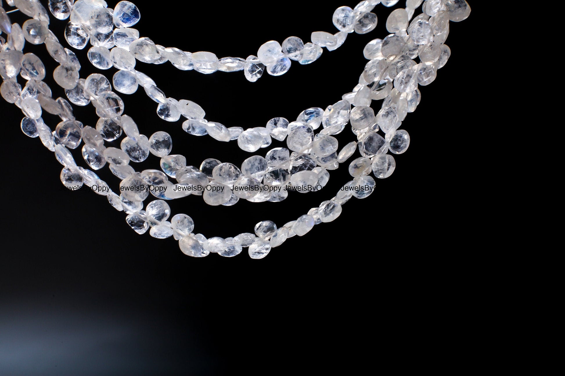 Rainbow Moonstone 5x6-6x7mm Faceted Teardrop Gemstone, July Birthstone, Jewelry Making Beads, Natural Gemstone 7.75" Strand