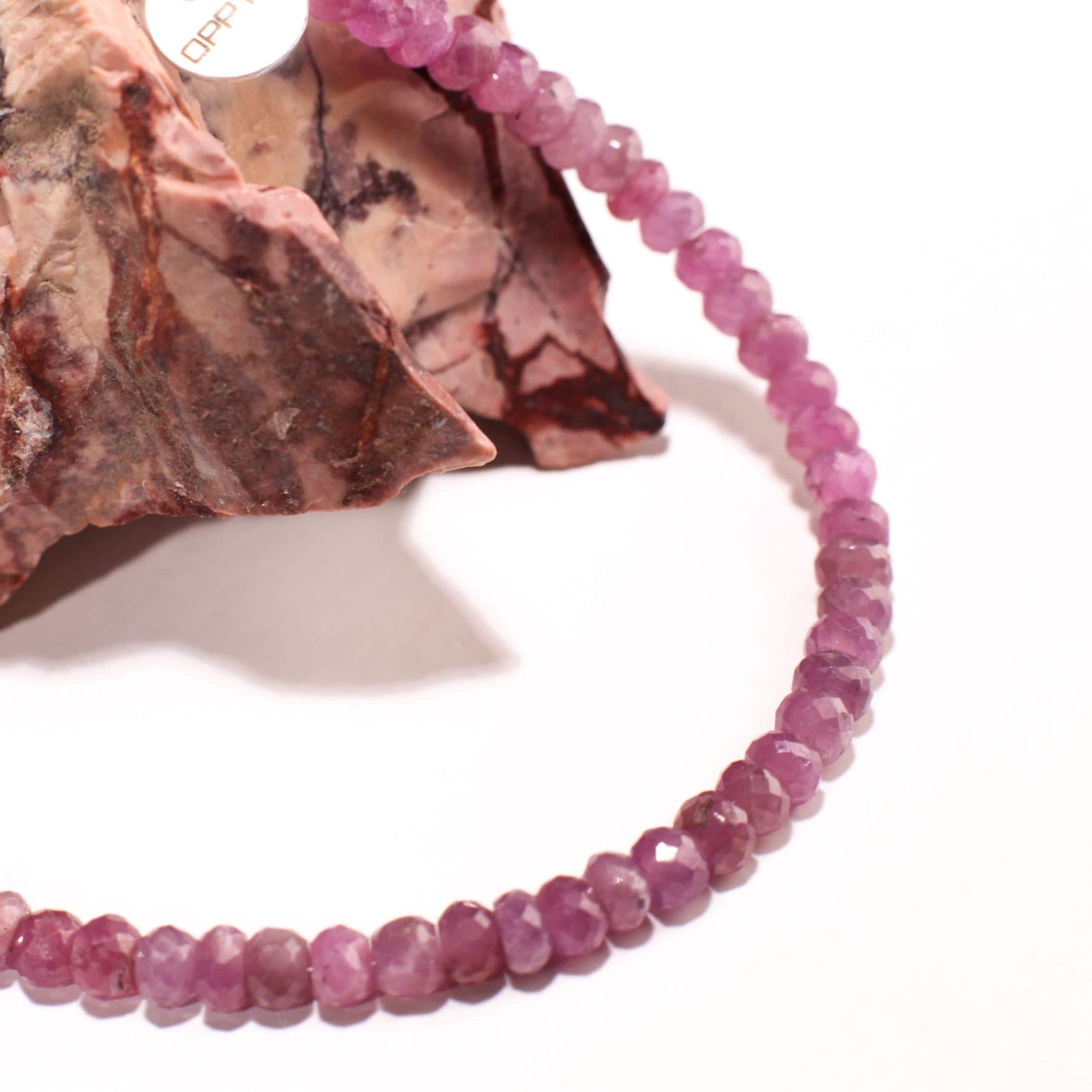 Genuine Burmese Ruby Faceted Rondelle 4.5mm Bracelet in 925 Sterling Silver Clasp and 1&quot; Extension Chain