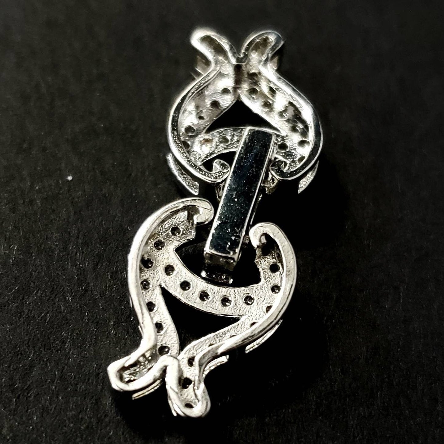 Cubic Zirconia CZ Micro Pave Diamond Style Sterling Silver Rhodium Fish Shape Fancy Clasp 10x30mm, High End Jewelry Making Folding Clasp