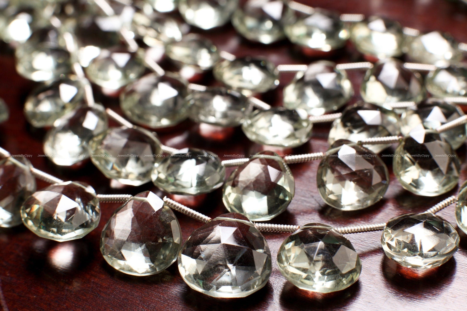 Green Amethyst drop cut Graduated Faceted Heart Shape Drop,11-14mm Green Prasiolite Jewelry Making Gemstone 11 pcs, 22 pcs (10.5" full St)