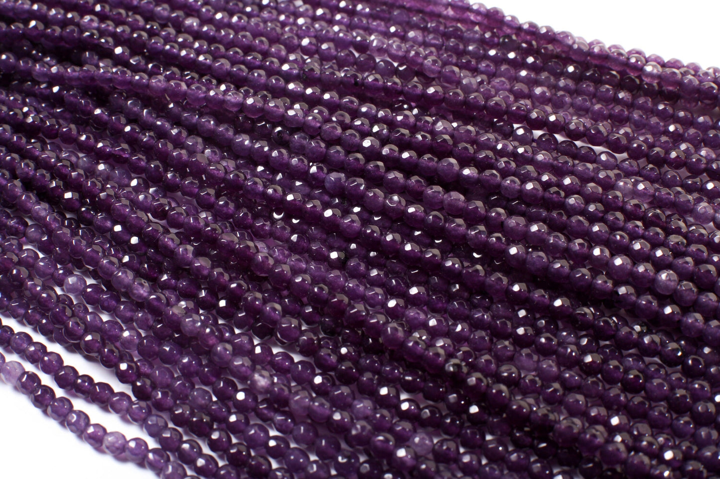 Amethyst Faceted Round 4mm, Jewelry Making Necklace, Bracelet, DIY Gemstone Beads 15&quot; Strand
