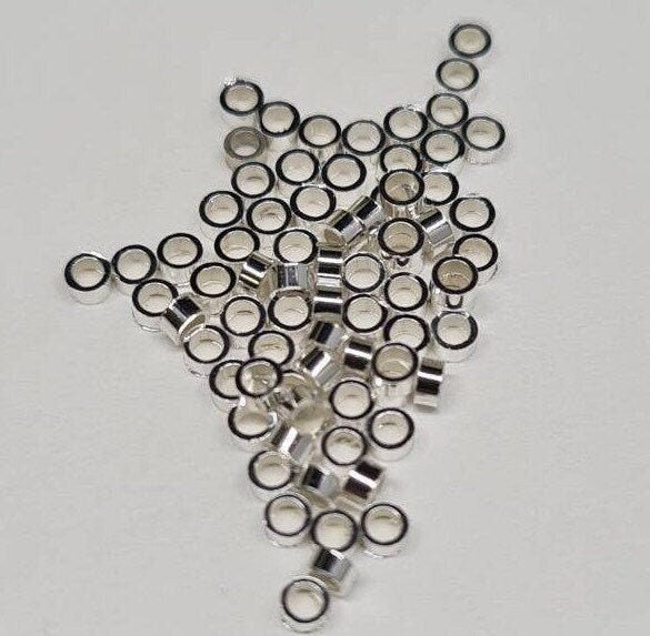 925 Sterling silver and 14k gold filled 2×1mm crimp tube , jewelry making high quality 1mm crimp tube 50pcs ,100 pcs wholesale