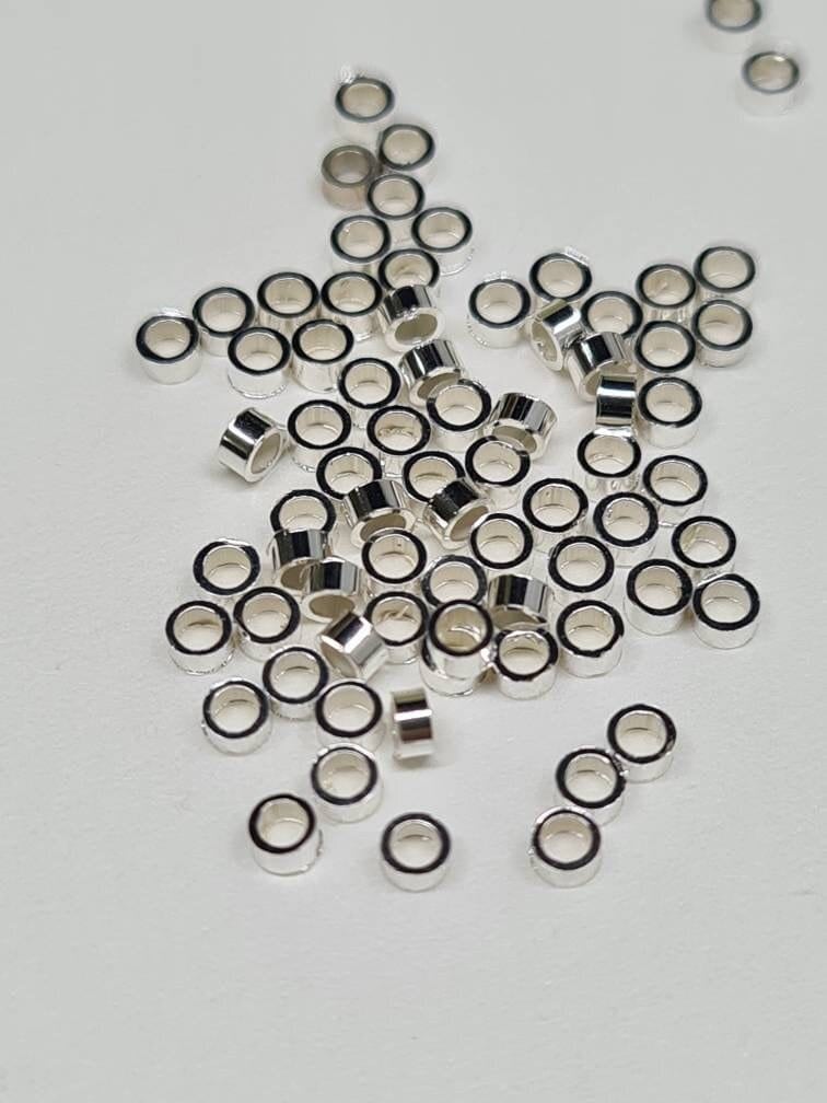925 Sterling silver and 14k gold filled 2×1mm crimp tube , jewelry making high quality 1mm crimp tube 50pcs ,100 pcs wholesale