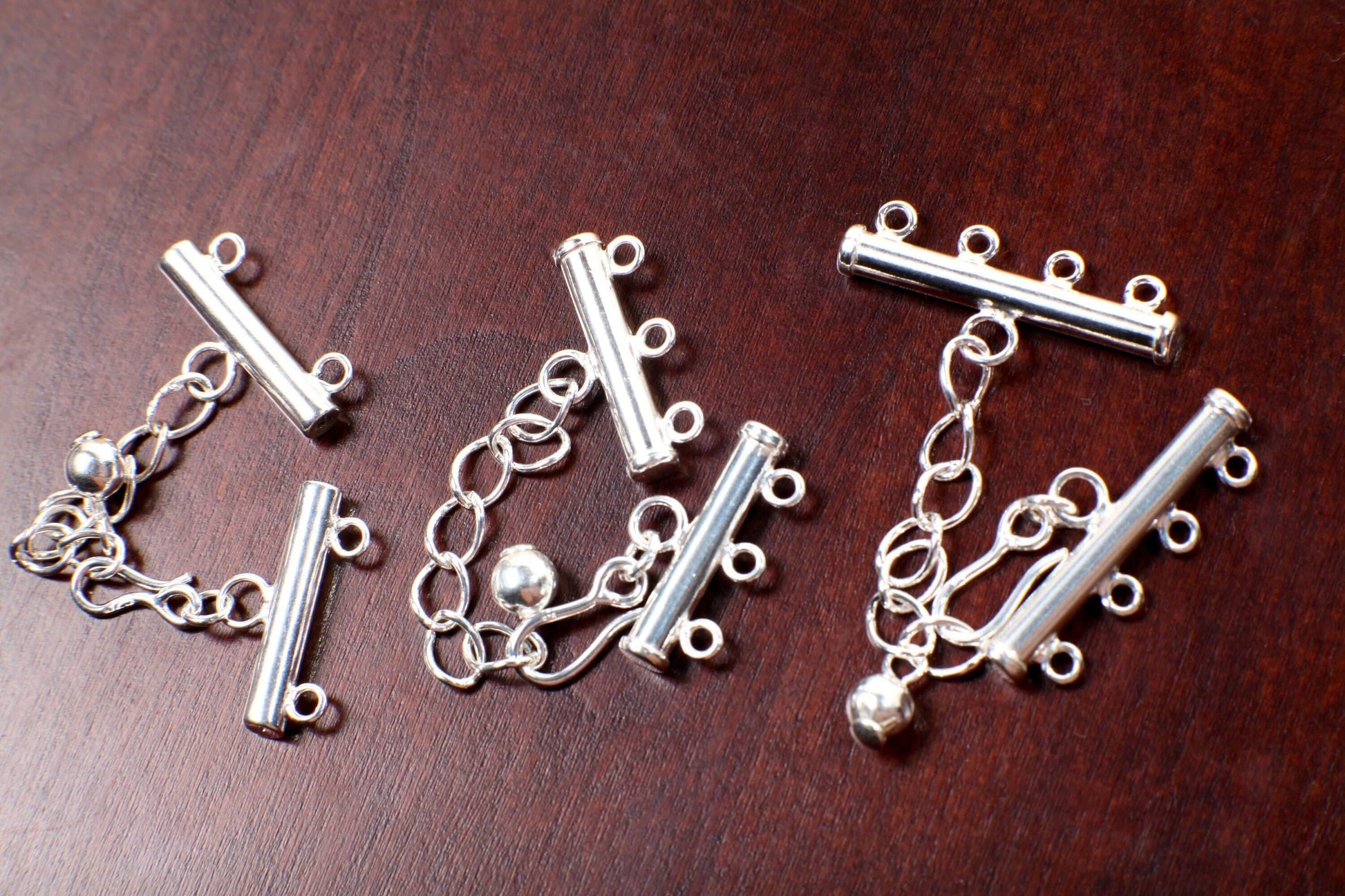 925 Sterling Silver Adjustable Extension Bar Clasp 2,3,4 Loop ,925 Sterling Silver stamped ,DIY Jewelry Making Findings.