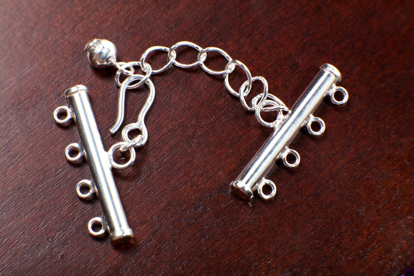 925 Sterling Silver Adjustable Extension Bar Clasp 2,3,4 Loop ,925 Sterling Silver stamped ,DIY Jewelry Making Findings.