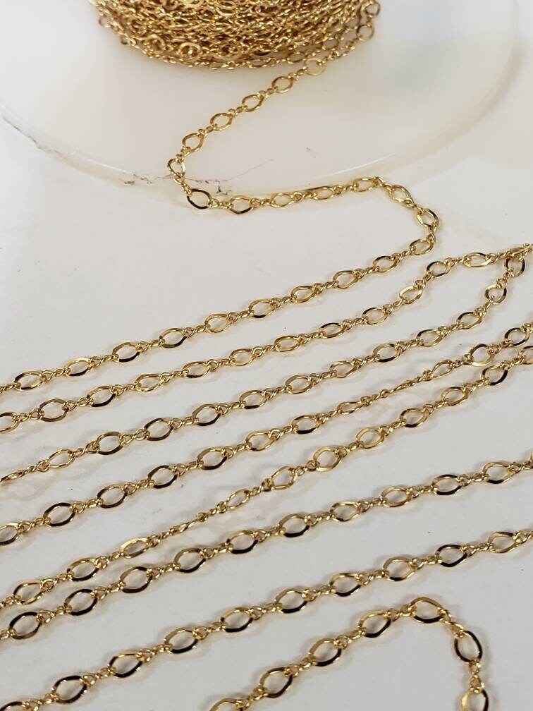 14K Gold filled Figure 8 chain 3.2x2.1mm, made in Italy, high Quality steady chain for Jewelry making, 14/20 gold filled chain by the foot