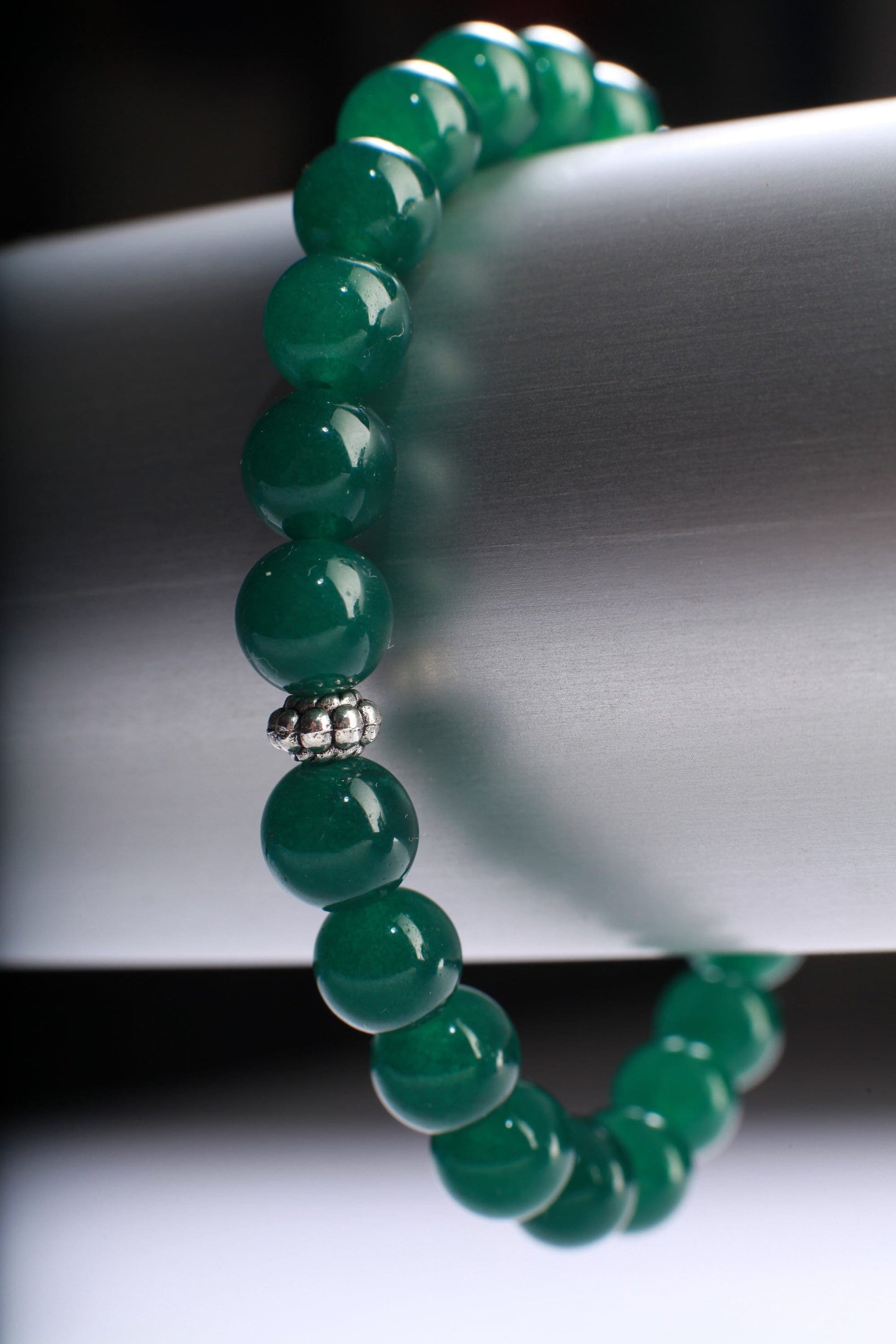 Green Onyx Natural Gemstone 8mm Stretchy Bracelet 6-9.5&quot;, emerald green healing crystal gems.
