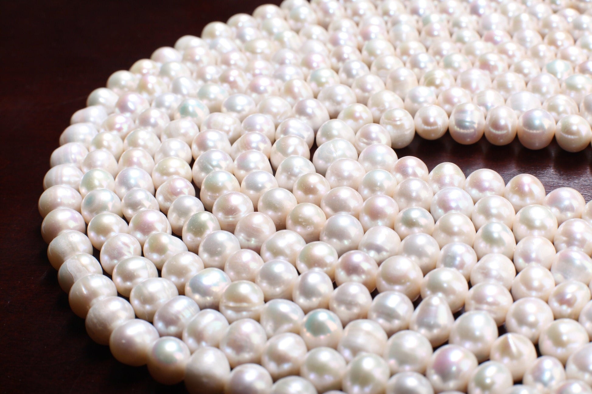 Natural Freshwater Large Hole Pearl 11-12.5mm Potato Pearl, Good Luster 14" Jewelry Making Pearl Bracelet, Earrings, Necklace, 2mm Hole