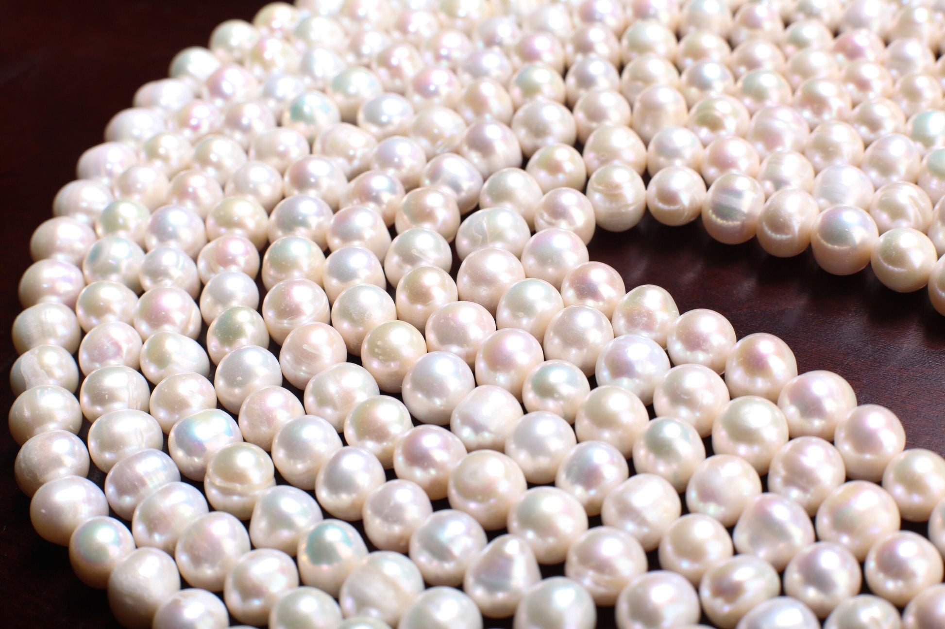 Natural Freshwater Large Hole Pearl 11-12.5mm Potato Pearl, Good Luster 14&quot; Jewelry Making Pearl Bracelet, Earrings, Necklace, 2mm Hole