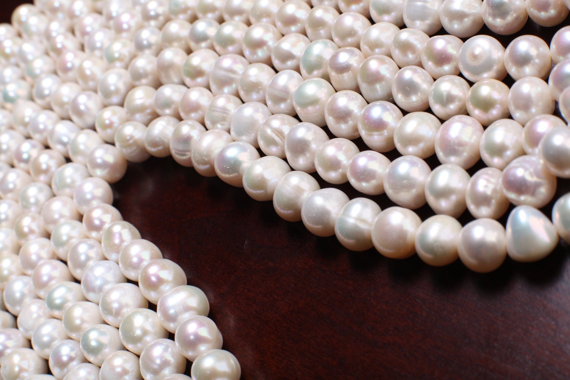 Natural Freshwater Large Hole Pearl 11-12.5mm Potato Pearl, Good Luster 14&quot; Jewelry Making Pearl Bracelet, Earrings, Necklace, 2mm Hole