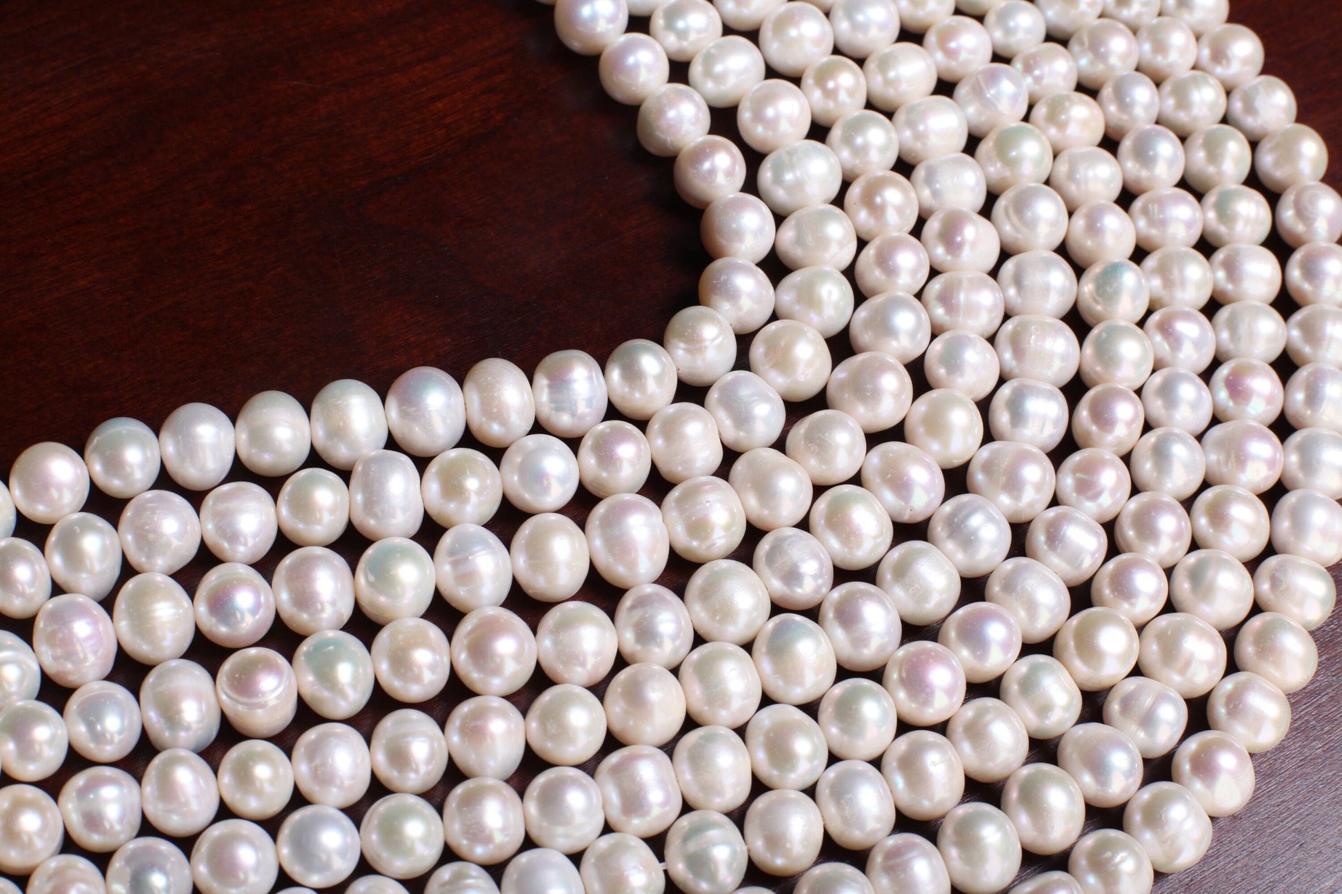 Natural Freshwater Large Hole Pearl 11-12.5mm Potato Pearl, Good Luster 14&quot; Jewelry Making Pearl Bracelet, Earrings, Necklace, 2mm Hole