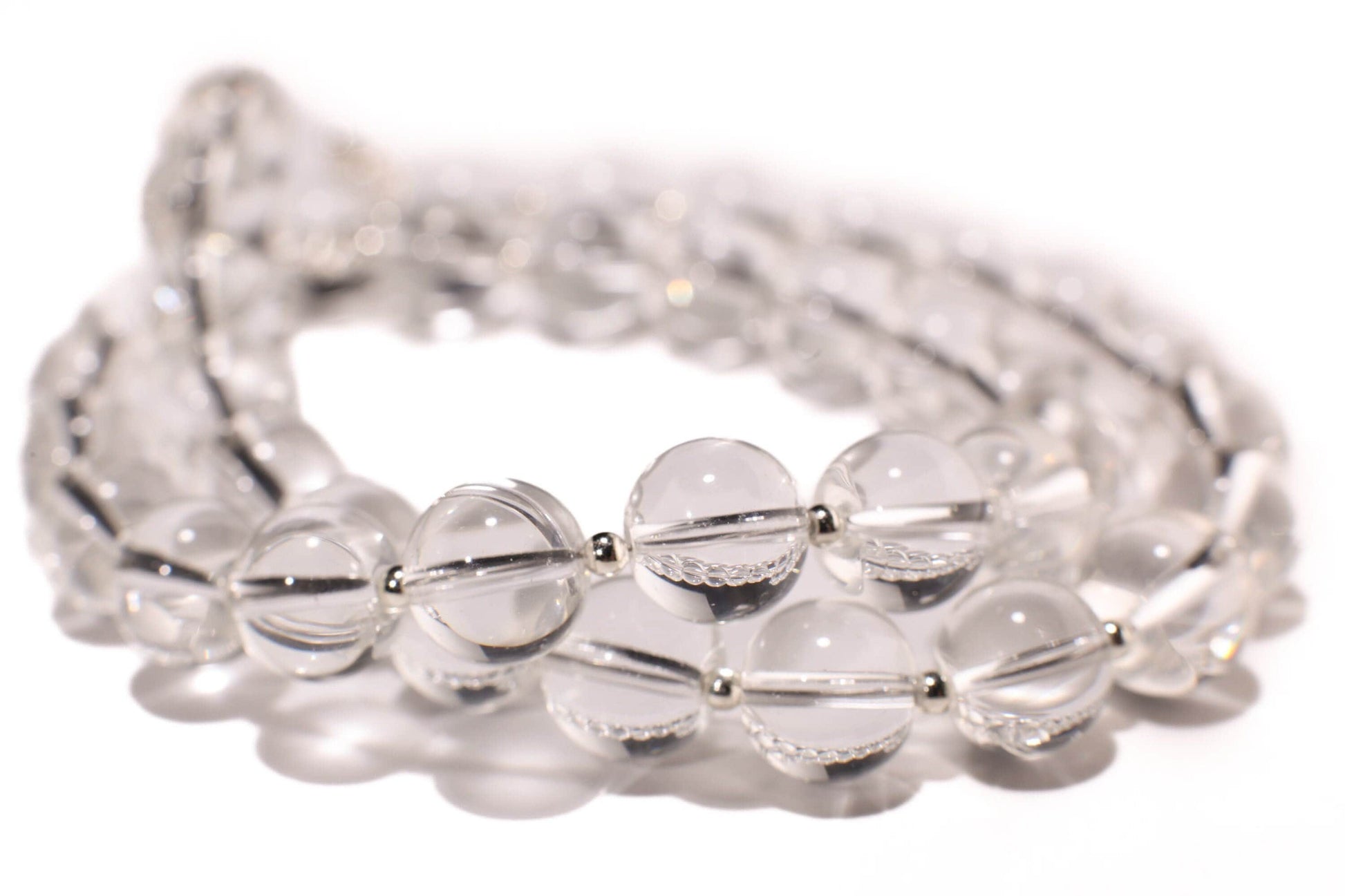 Natural Rock Crystal 10mm Smooth Round Silver, 2" Adjustable Necklace, AAA Quality Rock Crystal Quartz, Healing, Energy, Meditation Necklace