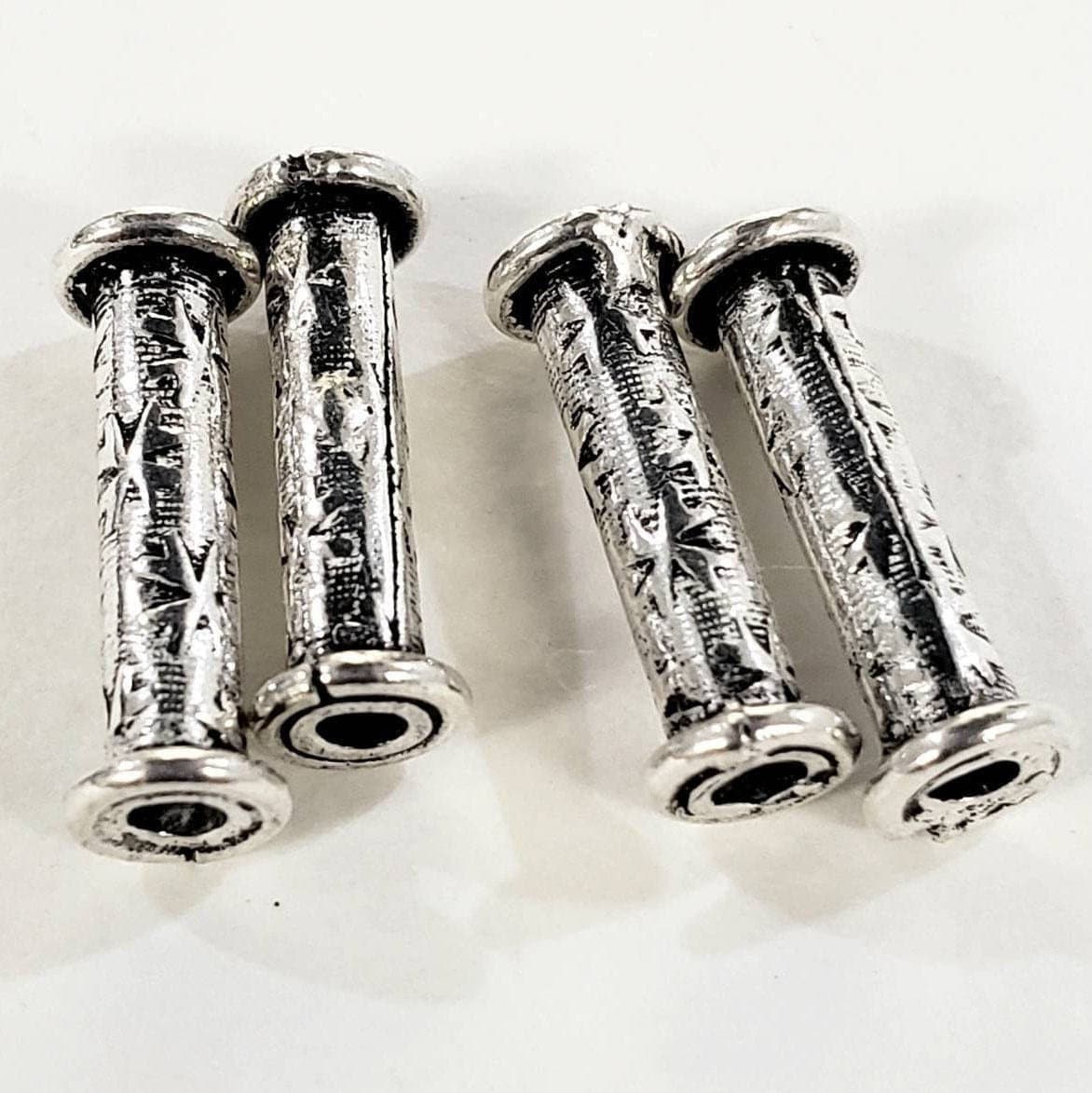 2 Pieces 925 Sterling Silver Bali tube 3x16mm handmade textures vintage spacer for jewelry making Necklace Bracelet earrings supplies.