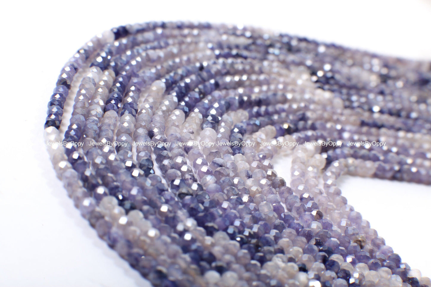 Natural Moonstone Purple Shaded Ombre Mystic 2.5-3mm Faceted Round Beads, DIY Jewelry Making Gemstone Bracelet, Necklace 12.5&quot; Strand