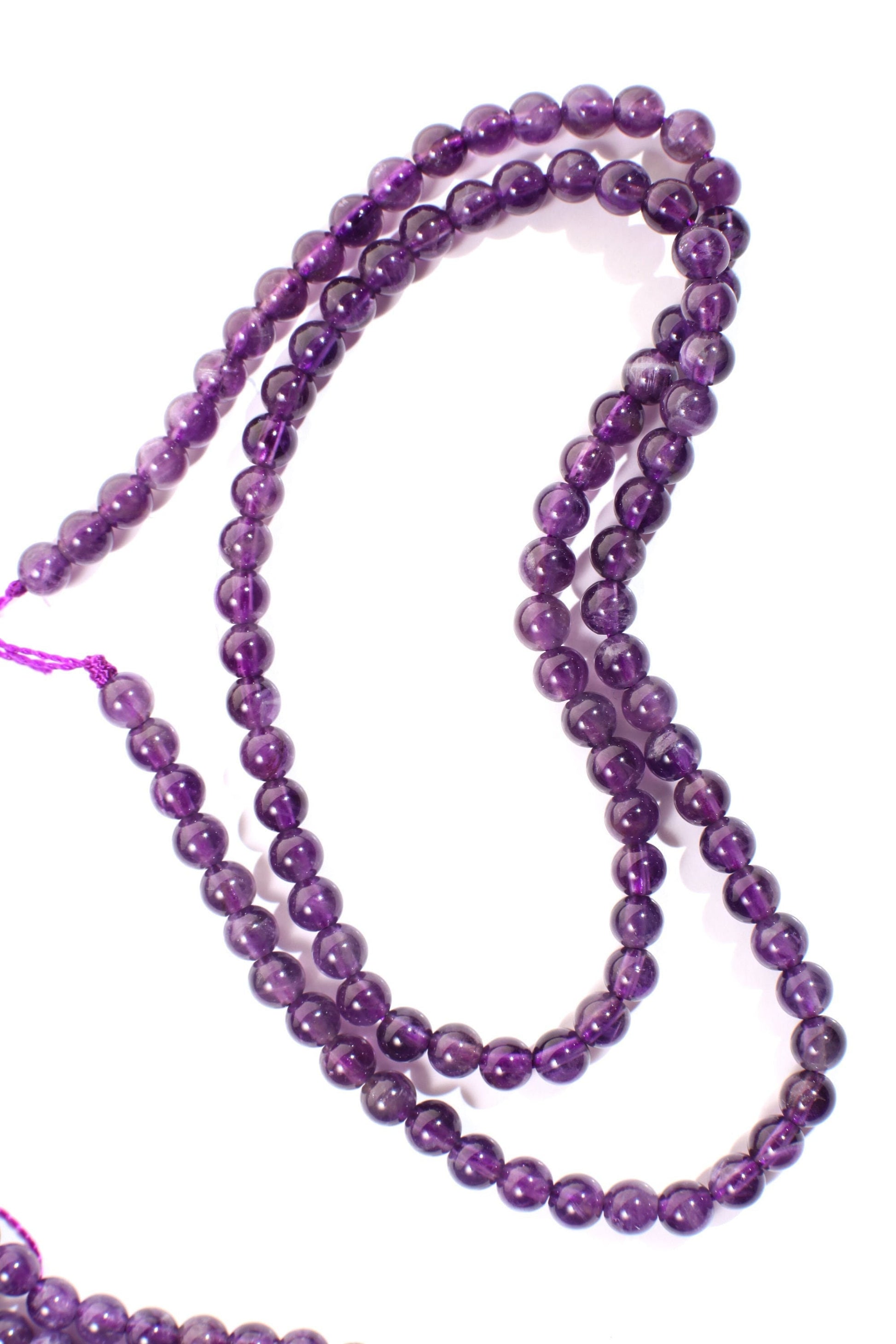 Amethyst Round 4mm, Jewelry Making Necklace, Bracelet, DIY Gemstone Purple Smooth Round Beads 15.5" Strand