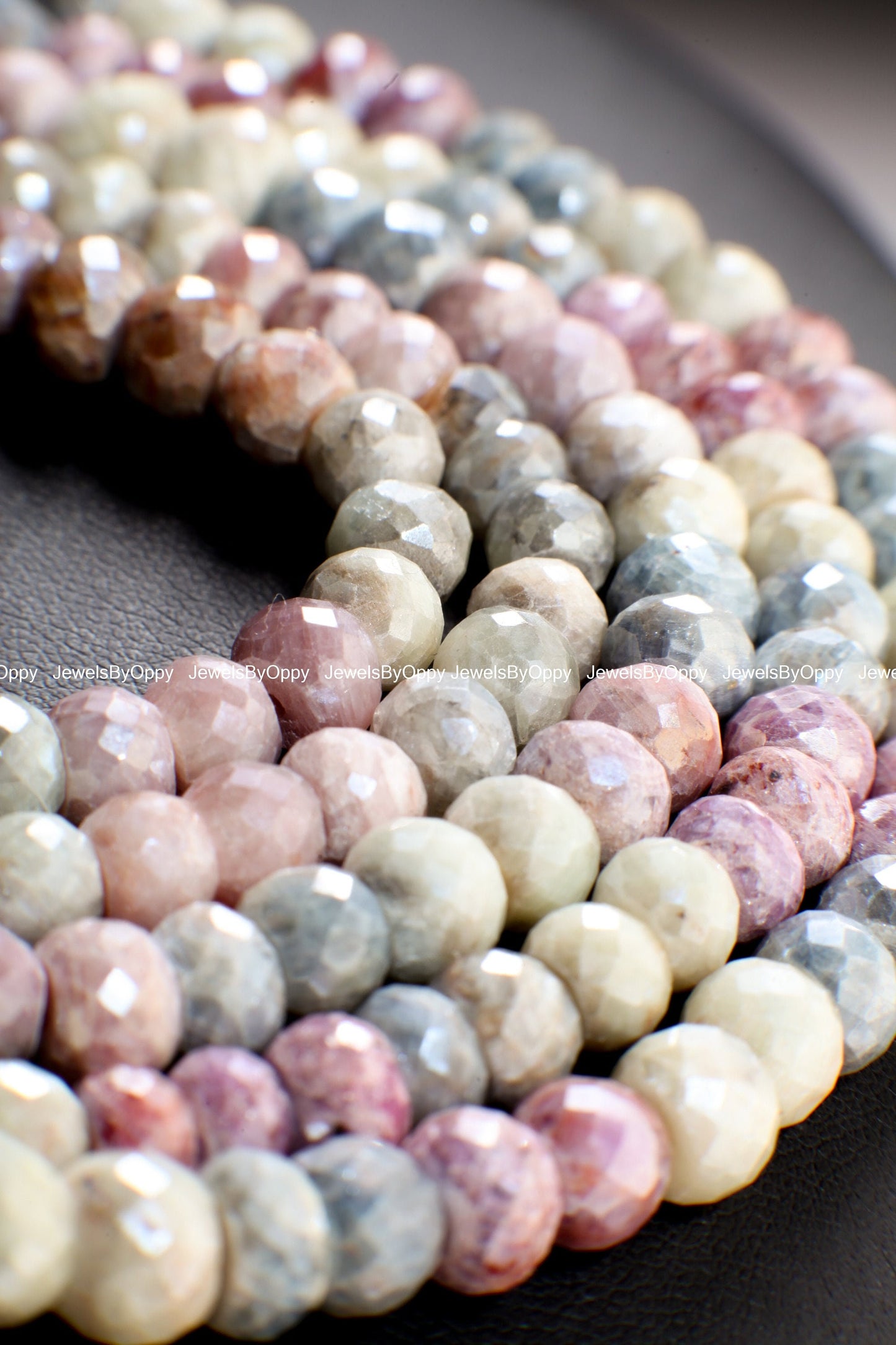 Natural Multi Pink Silverite Sapphire Faceted Rondelle 6.5-8mm, Rare , heavy weight , Jewelry Making Gemstone Beads 3",6",13" Strand