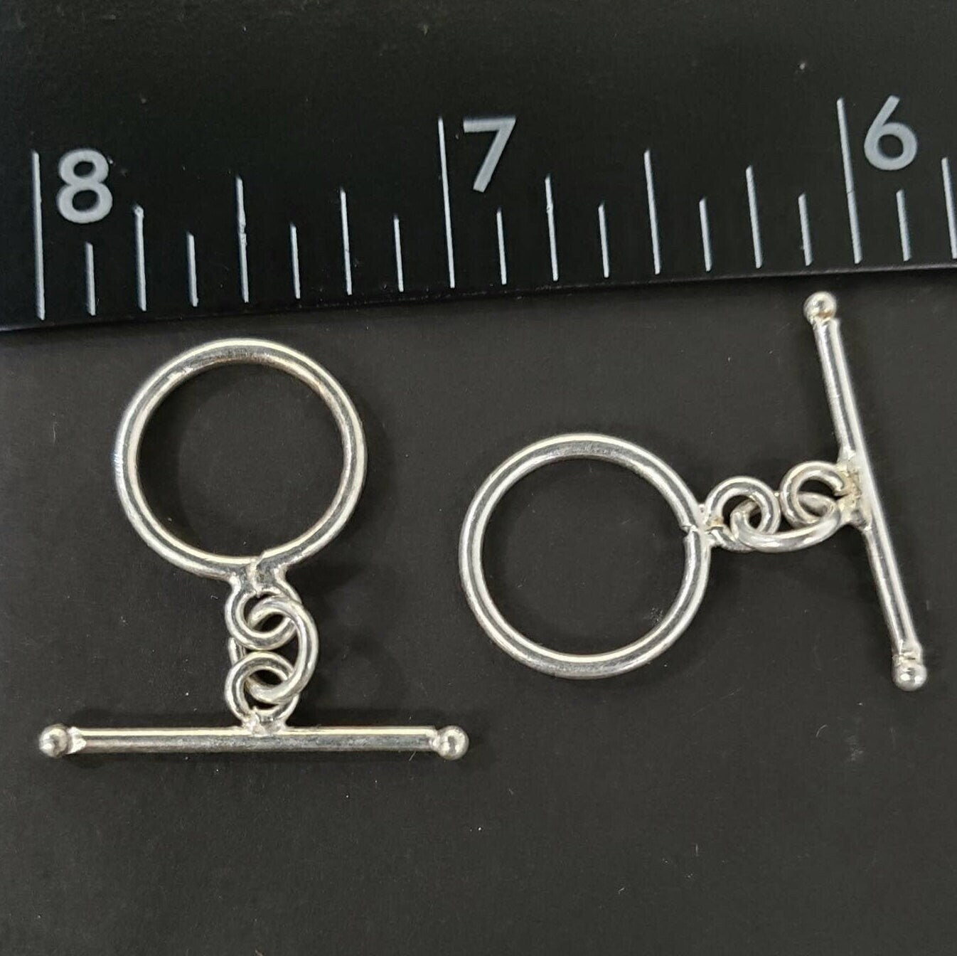 925 sterling silver 10mm, 12mm,15mm round toggle clasp, smooth finish jewelry making toggle clasp.