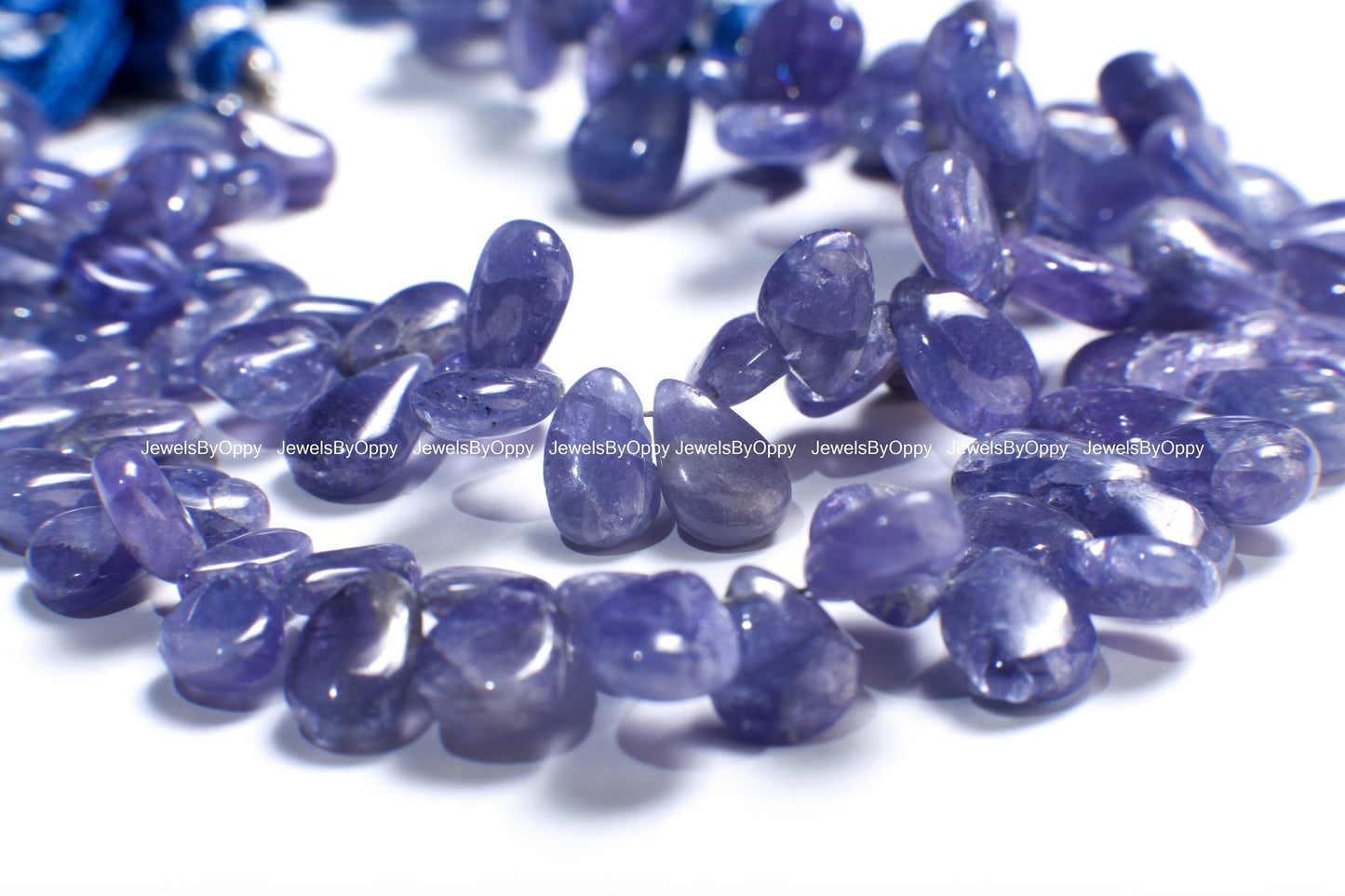 Natural Tanzanite Pear Drop 7x9-8x11mm Teardrop Gemstone Violet Blue Beads DIY Jewelry Making 4&quot;, 8&quot; Strand