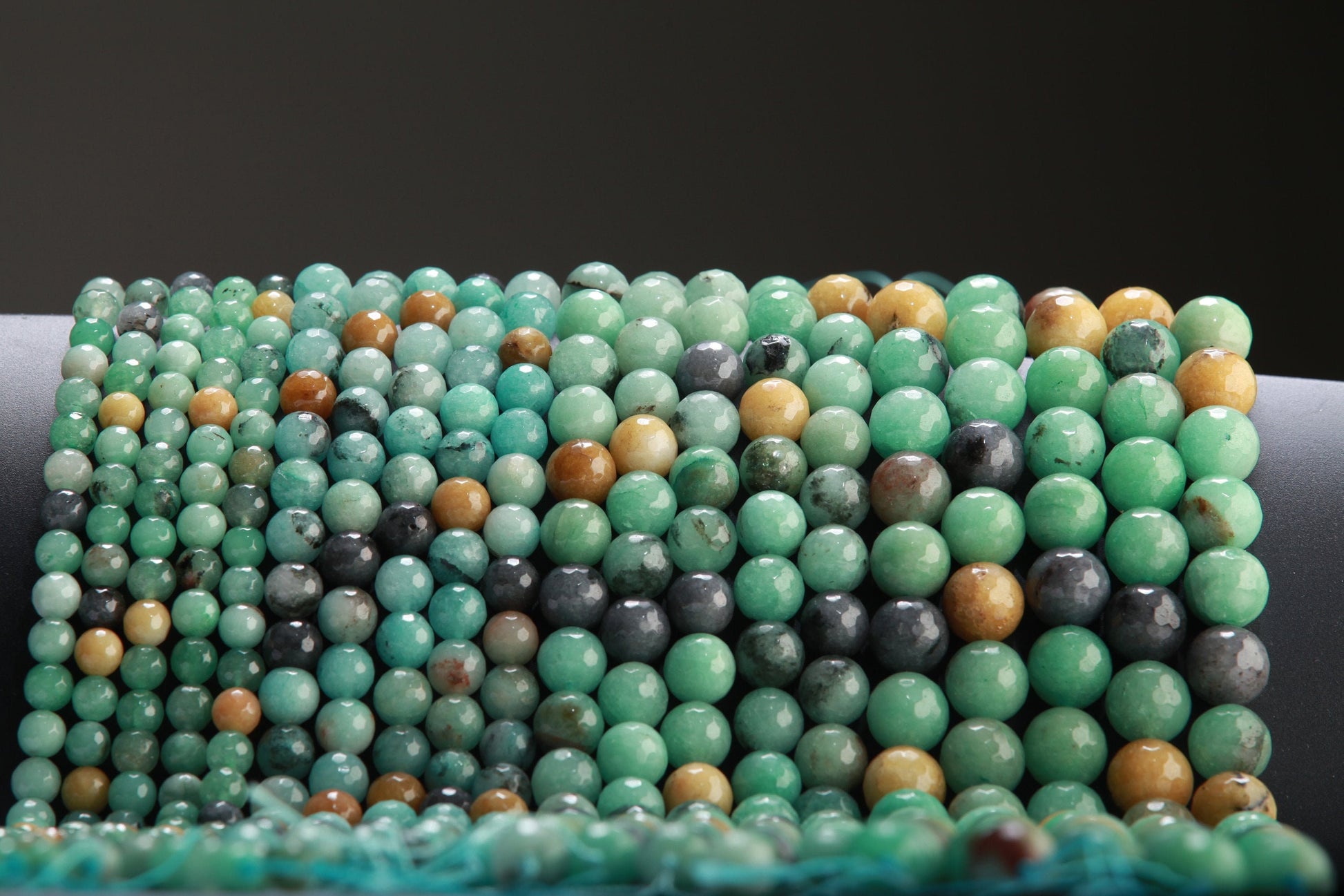 Multi-Color Amazonite Faceted Round Beads 8mm 10mm 12mm 14mm-Single/Bulk 15.5&quot; Strand