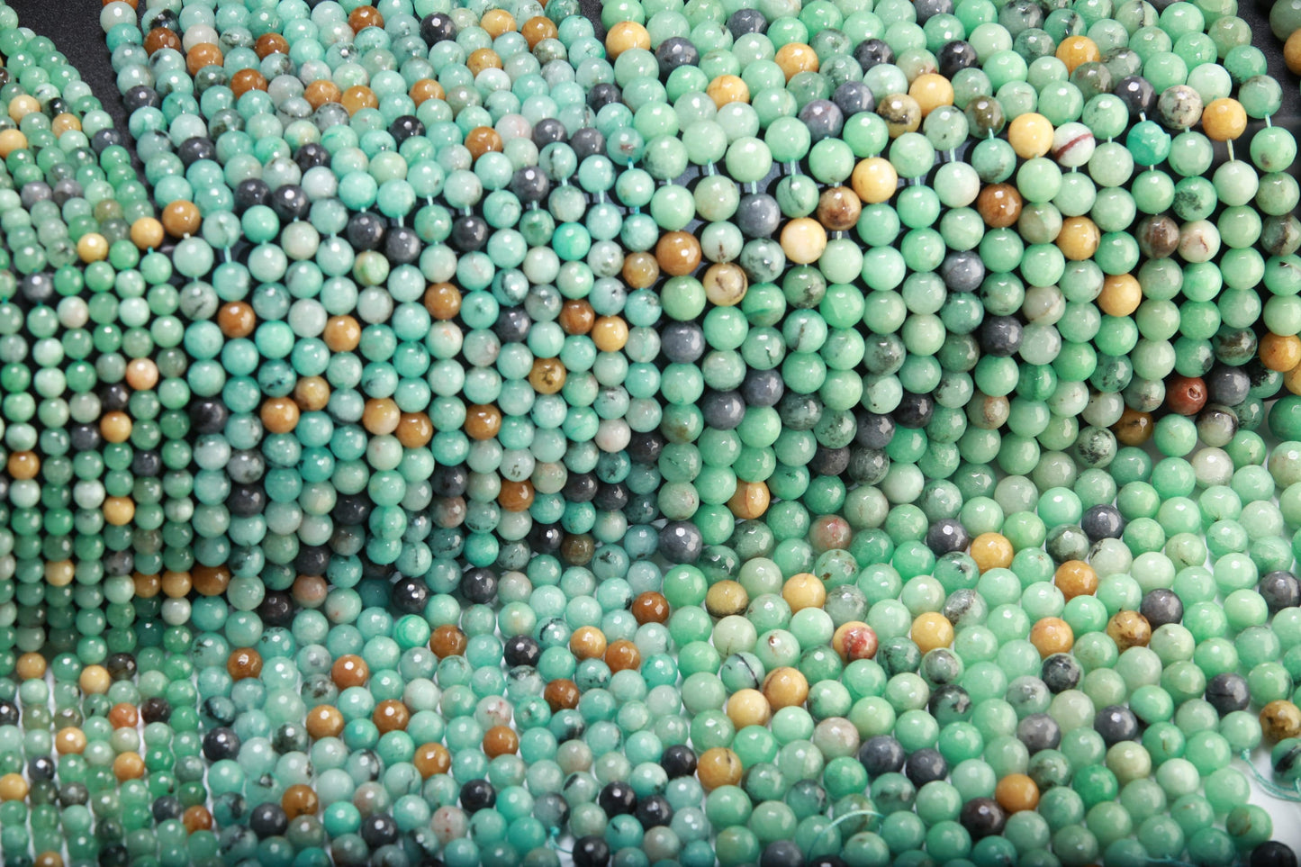 Multi-Color Amazonite Faceted Round Beads 8mm 10mm 12mm 14mm-Single/Bulk 15.5&quot; Strand
