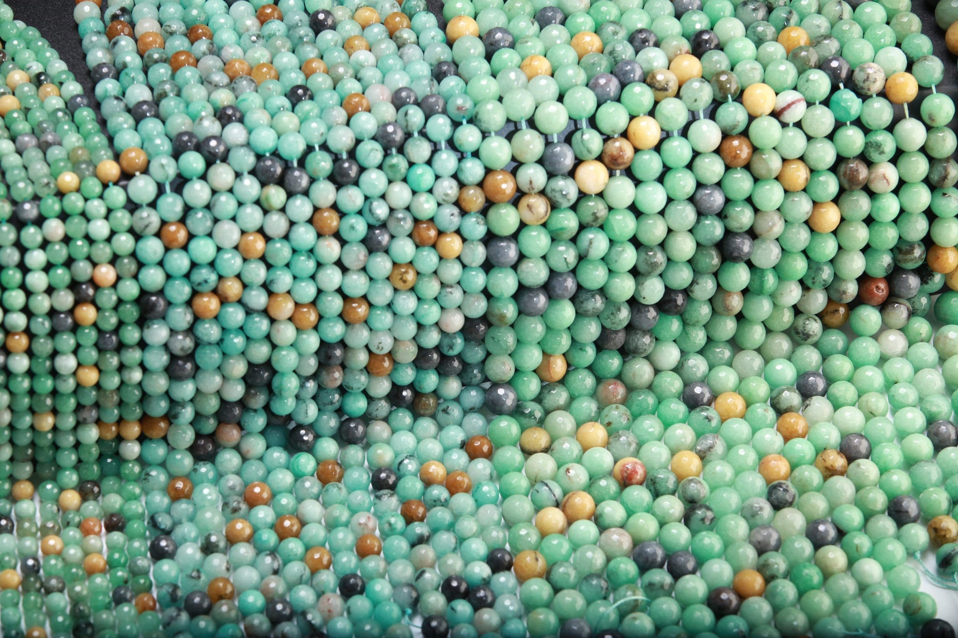Multi-Color Amazonite Faceted Round Beads 8mm 10mm 12mm 14mm-Single/Bulk 15.5&quot; Strand