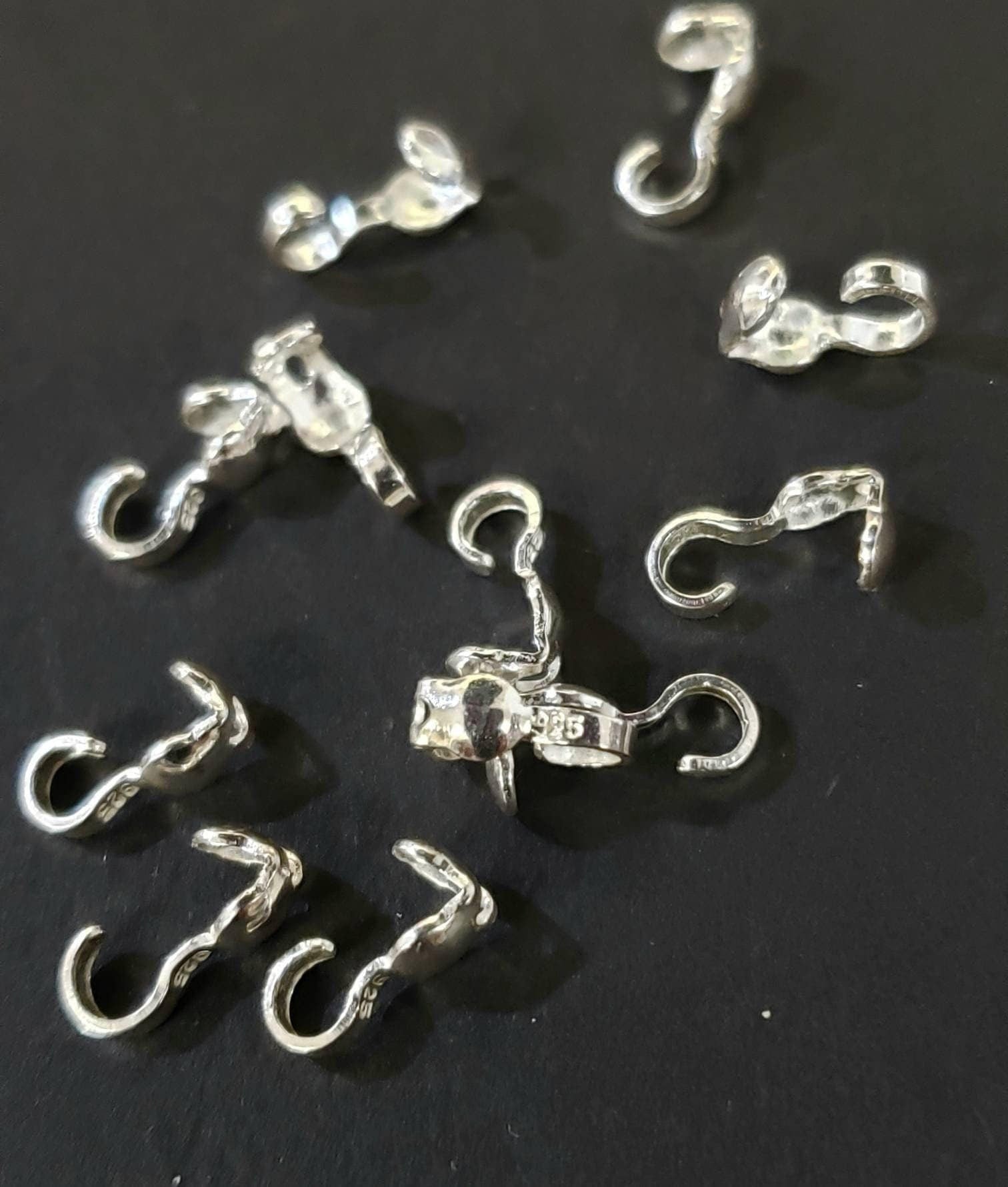 925 Sterling Silver 2.5 mm cup clamshell beadtip, jewelry making tip end to hide the knot. 925 stamped, 10,20,50 pieces