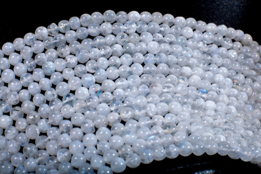 Rainbow Moonstone 4mm Smooth Round Gemstone, July Birthstone, Jewelry Making Beads, Natural Gemstone 13.75&quot; Strand