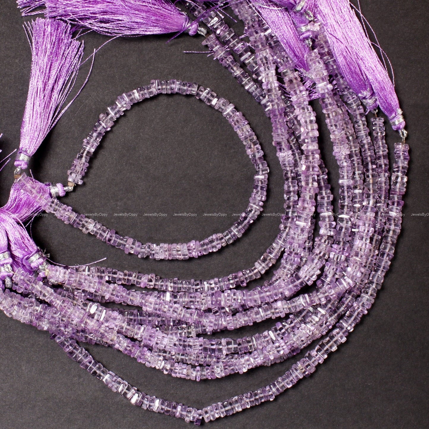 Pink Amethyst 4-5mm Square Heishe, Jewelry Making Squaredelle high quality Natural Gemstone Bead Spacers, DIY Necklace, Bracelet, 8" Strand