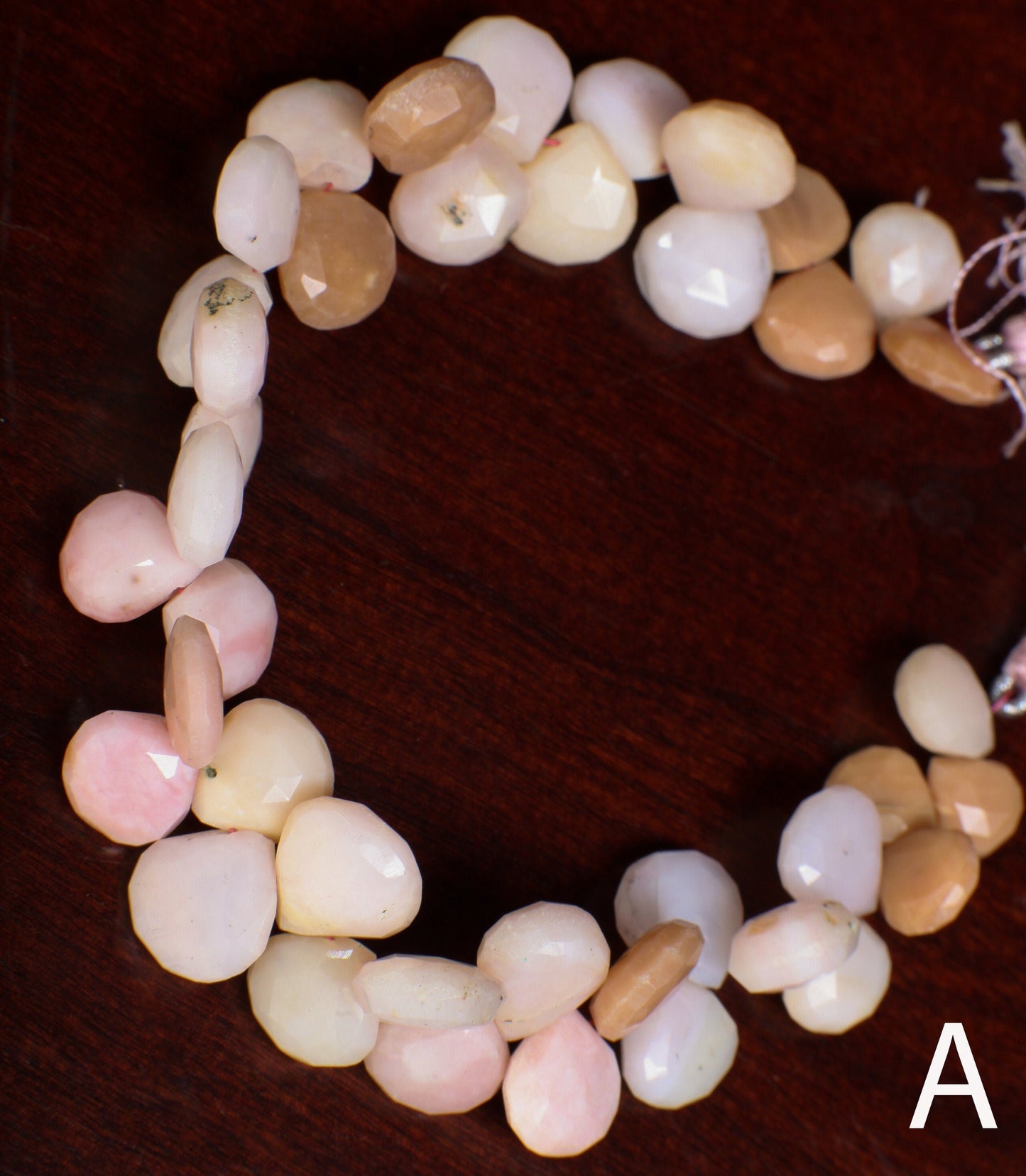 Natural Pink Peruvian Opal Faceted Pear Drop, DIY Jewelry Making Gemstone 11-12mm heart shapeTeardrop Beads,