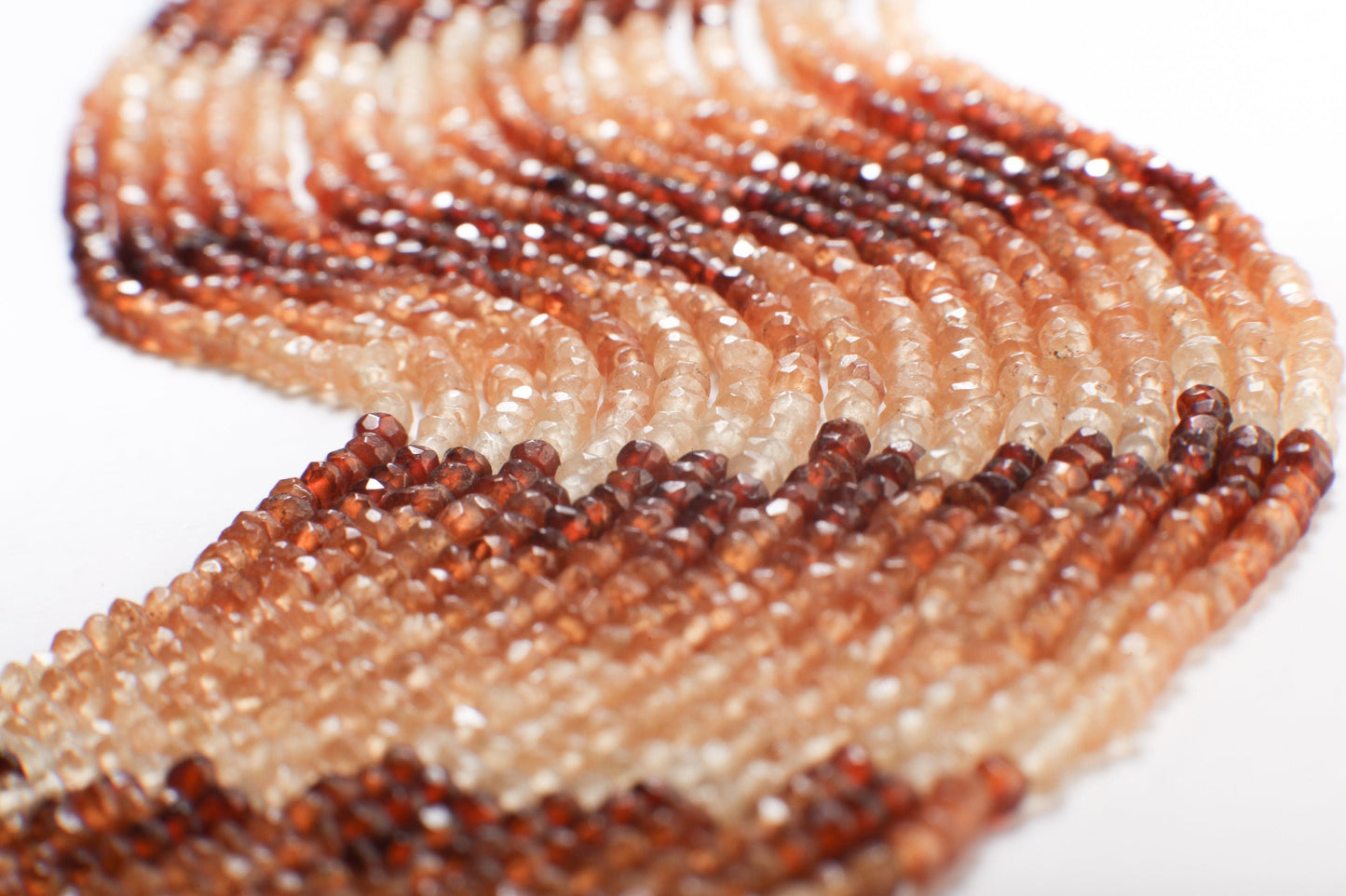 Hessonite Garnet Faceted 3mm Rondelle, Natural Hessonite Garnet Gemstone DIY Jewelry Making Bracelet, Necklace Beads, 13" Strand