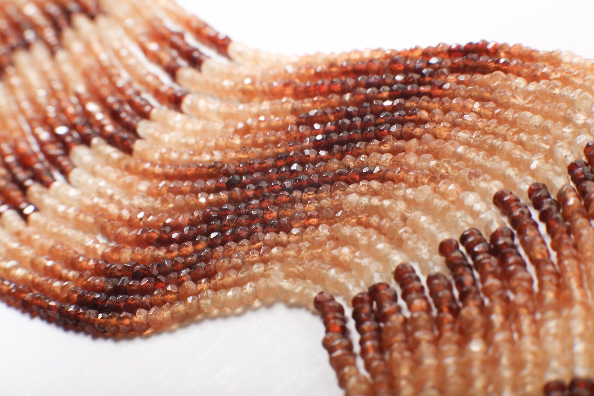 Hessonite Garnet Faceted 3mm Rondelle, Natural Hessonite Garnet Gemstone DIY Jewelry Making Bracelet, Necklace Beads, 13" Strand