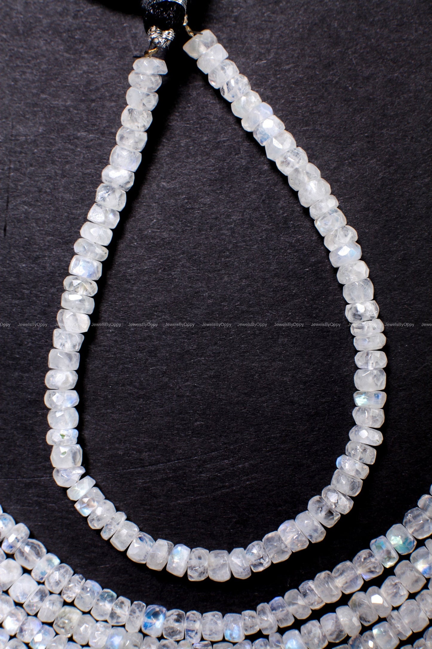 Rainbow Moonstone 5-5.5mm Faceted Rondelle AAA Gemstone, July Birthstone, Jewelry Making Beads, Natural Gemstone 8&quot; Strand