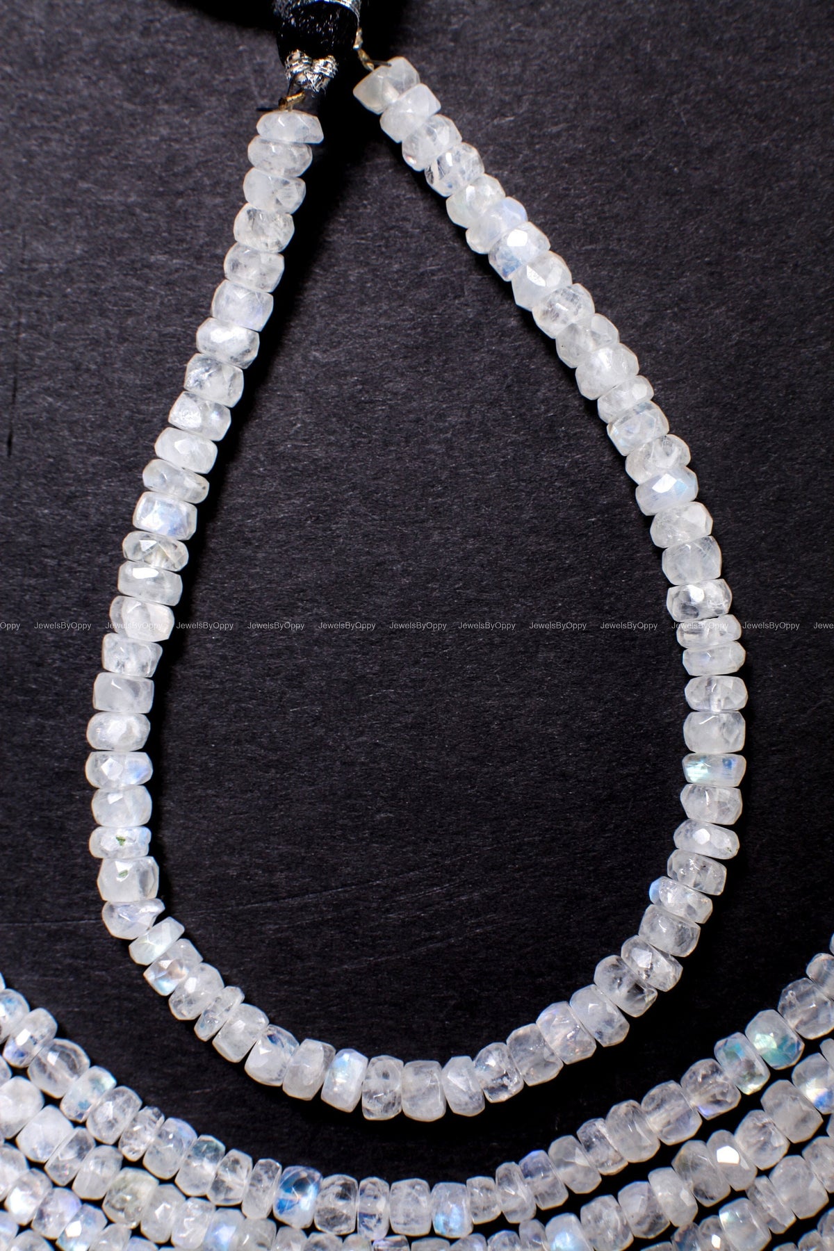 Rainbow Moonstone 5-5.5mm Faceted Rondelle AAA Gemstone, July Birthstone, Jewelry Making Beads, Natural Gemstone 8" Strand