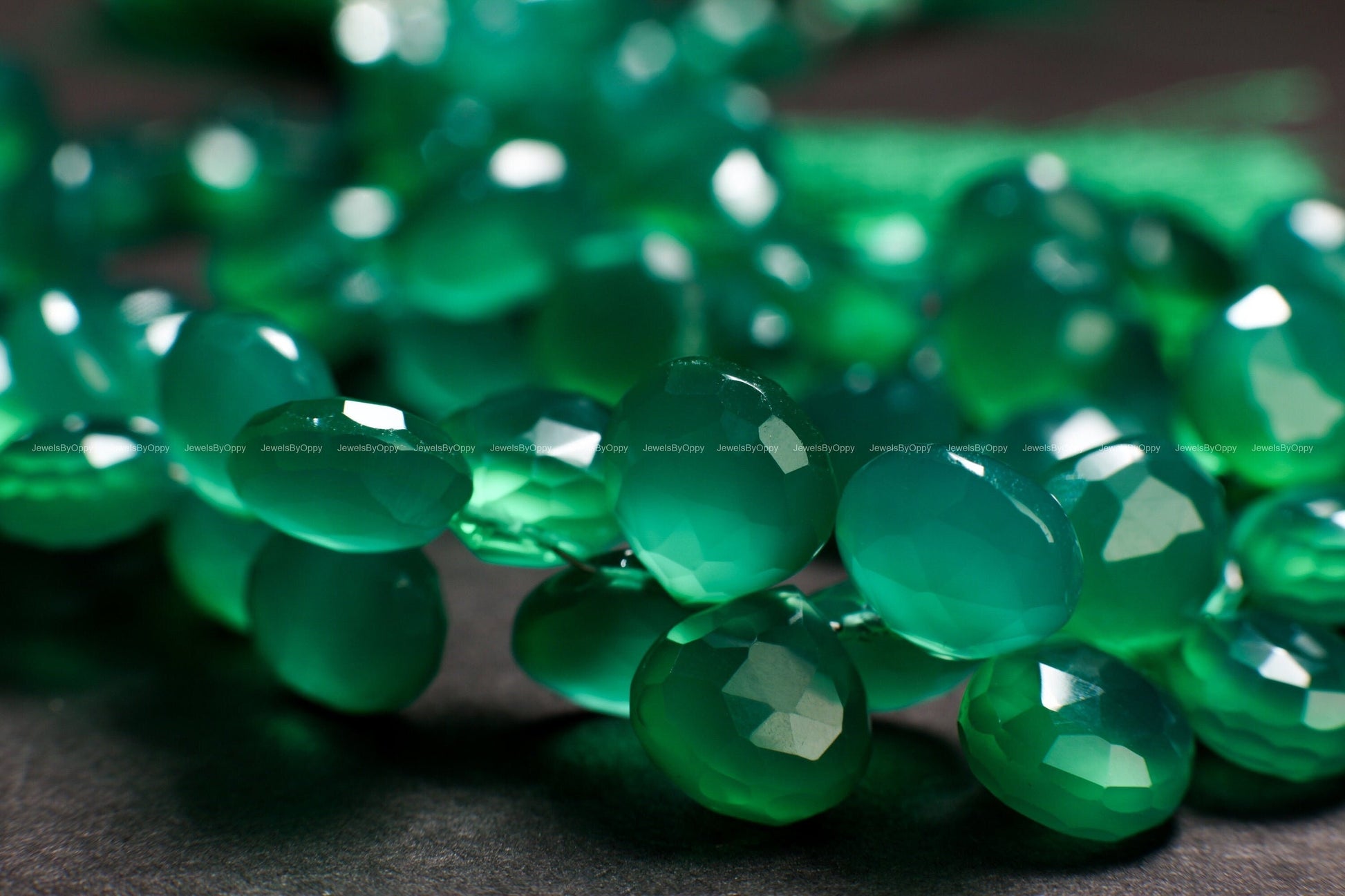 Green Onyx Faceted Teardrop 8-9, 9-10, 10-11mm Heart Shape Pear Drop, Jewelry Making Gemstone, dark green onyx natural Gemstone drop.