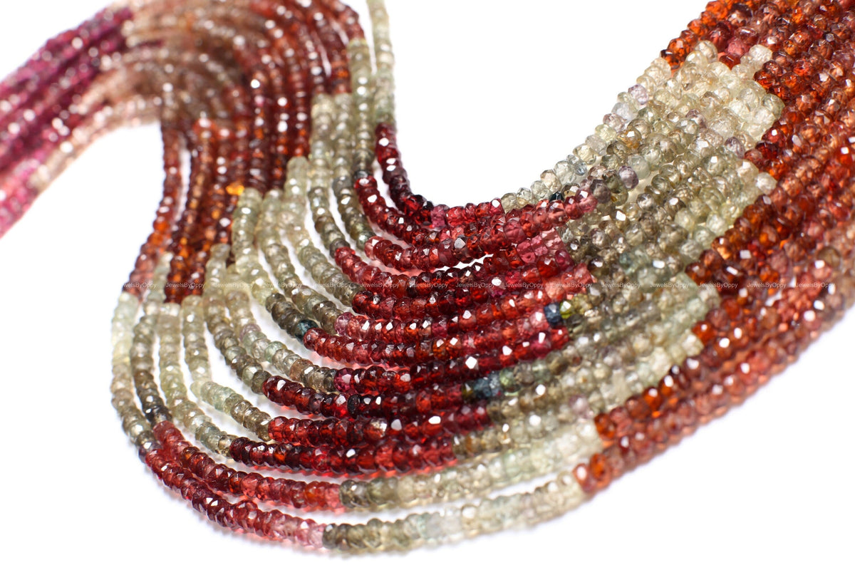 Natural Tundra Sapphire 3.5mm Shaded Micro Faceted Roundel High Quality Jewelry Making Gemstone Beads 13" Strand, beautiful vibrant shade .