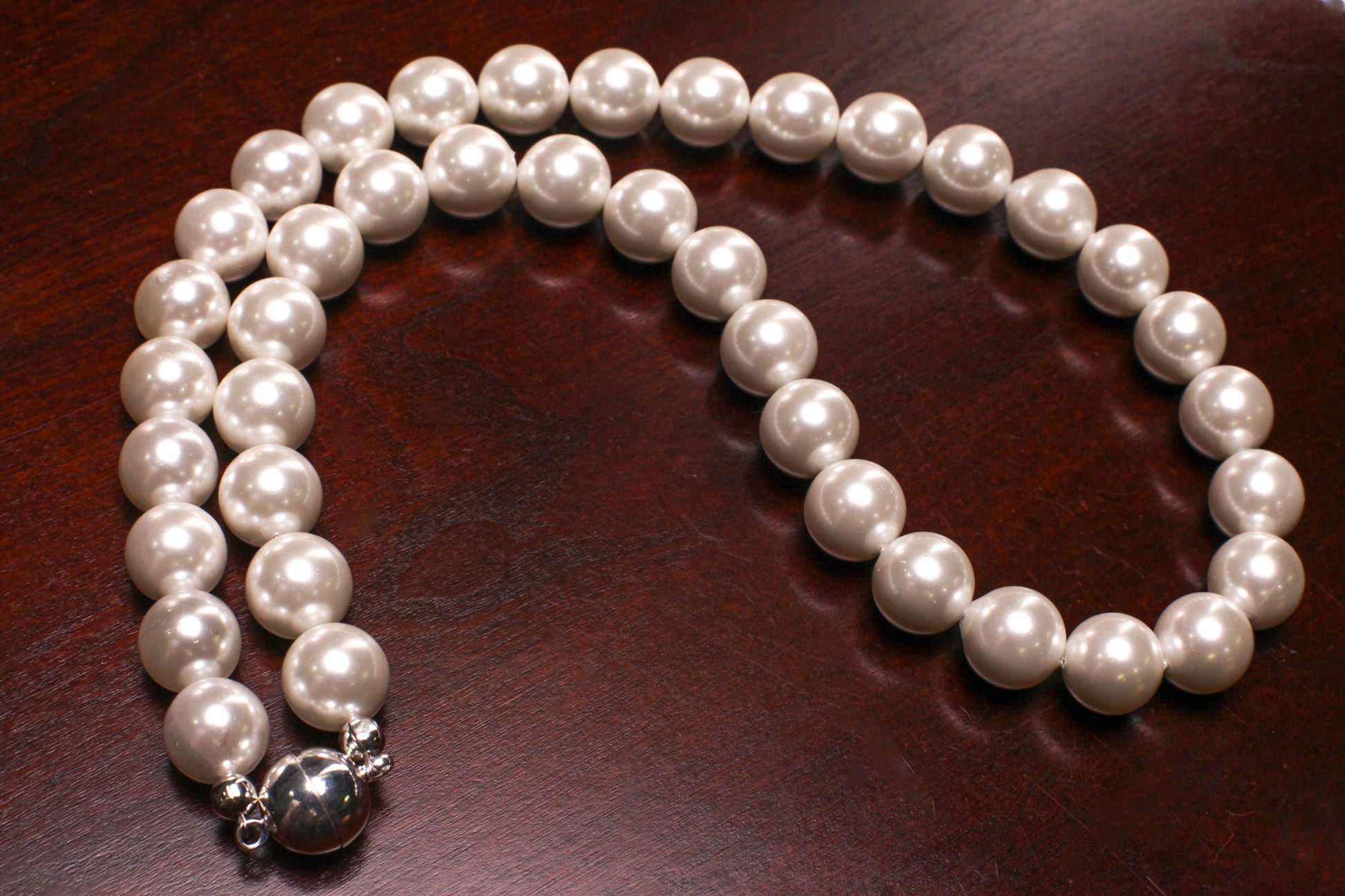 12mm White South Seashell Pearl Necklace Bridal, Evening wear, party, Elegant gift