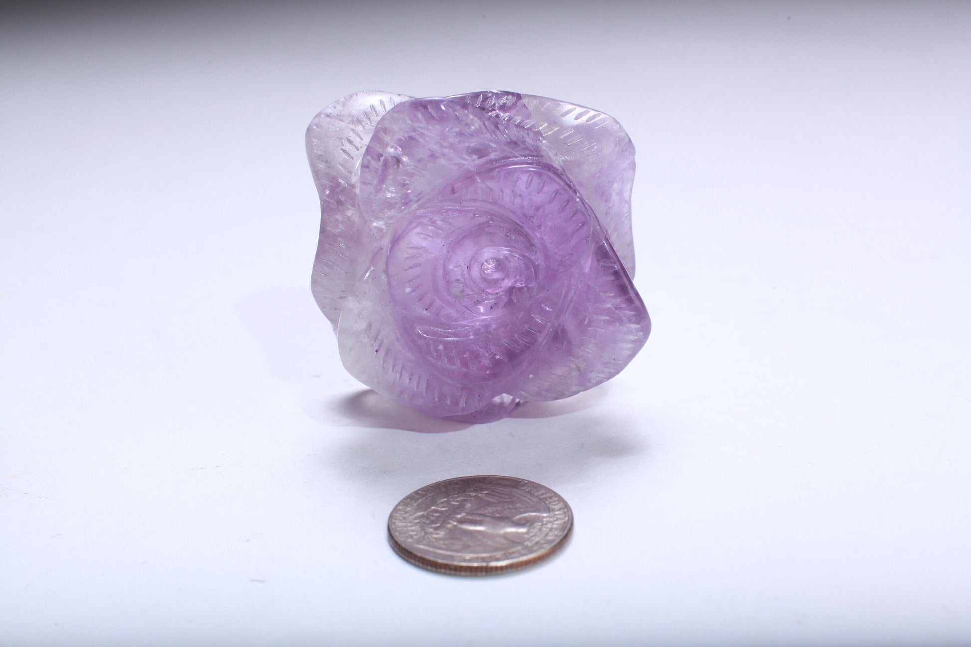 Amethyst, Aventurine, Rose Quartz, Jade, Rock Crystal Flower Rose Bead | 50mm Floral Vintage Hand Crafted Half Drilled Meditation Gemstone