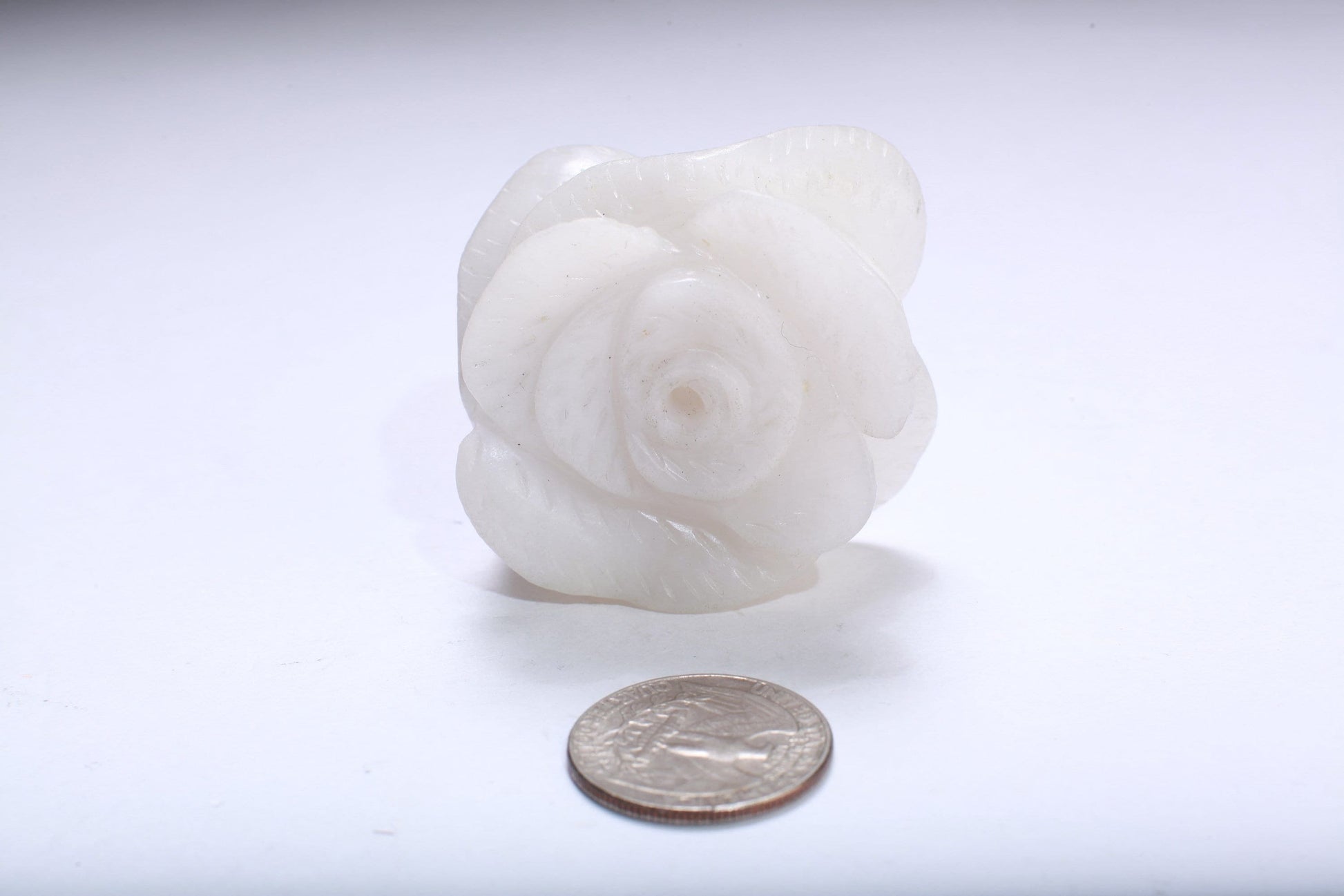 Amethyst, Aventurine, Rose Quartz, Jade, Rock Crystal Flower Rose Bead | 50mm Floral Vintage Hand Crafted Half Drilled Meditation Gemstone