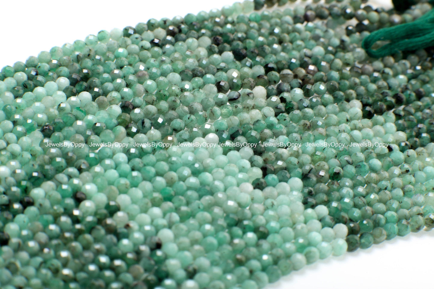 Natural Emerald 3.5mmFaceted Roundel AA for Jewelry Making, Necklace, Bracelet, Gift, Gemstone Green Beads 12.5&quot; Strand