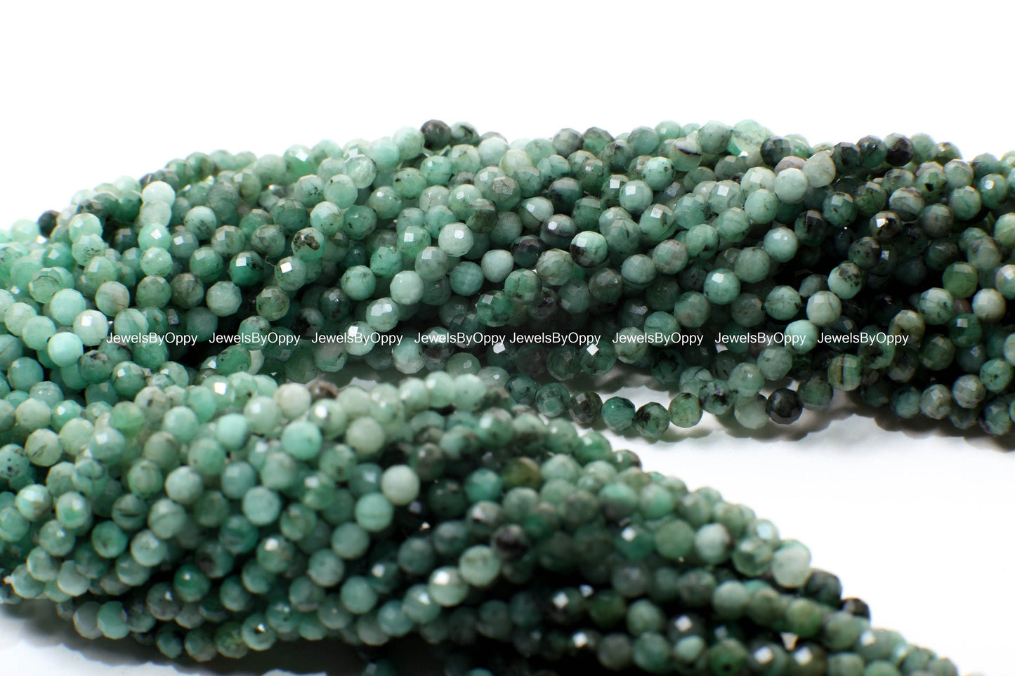 Natural Emerald 3.5mmFaceted Roundel AA for Jewelry Making, Necklace, Bracelet, Gift, Gemstone Green Beads 12.5&quot; Strand