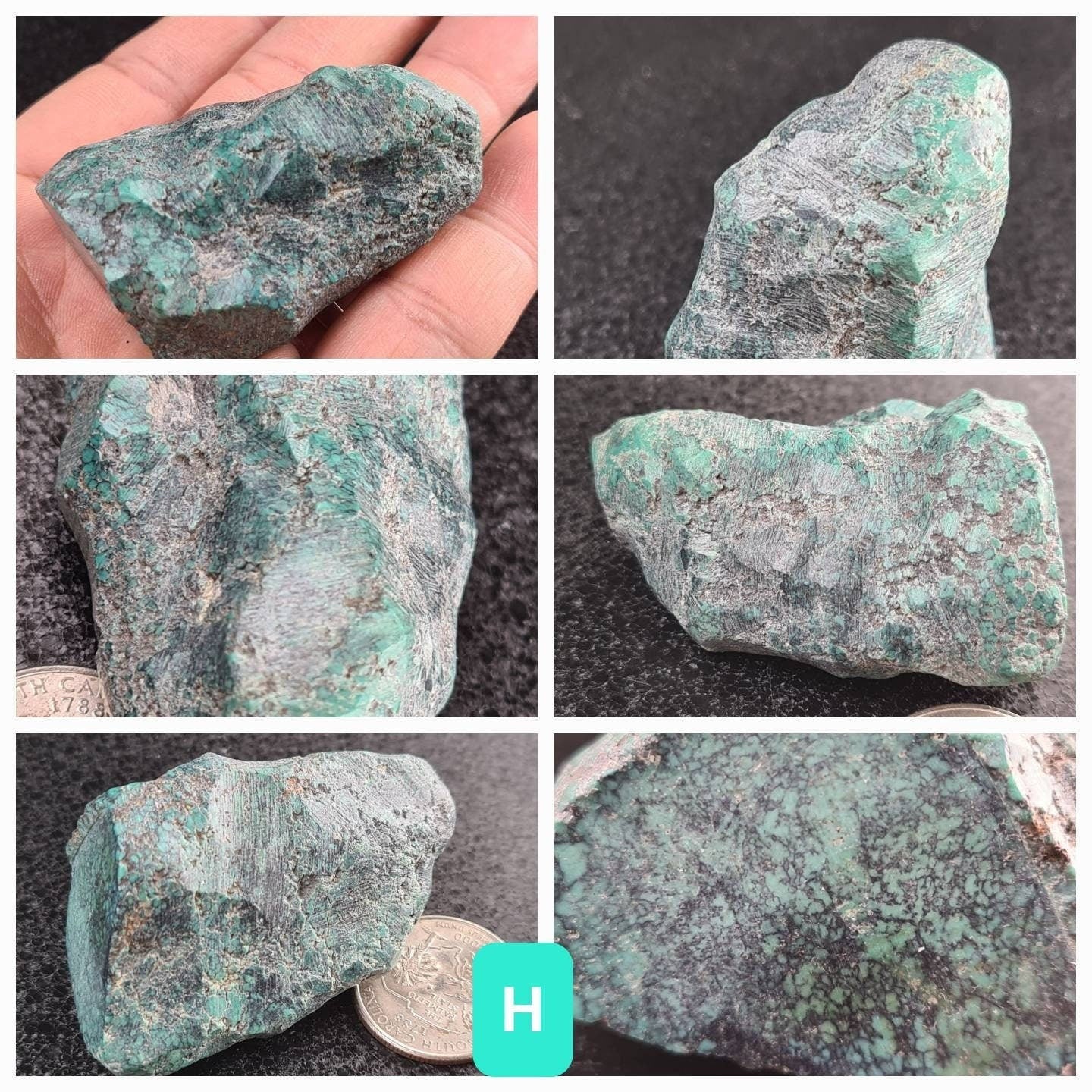 Natural Tibetan Turquoise Rough Uncut Rock Mineral Gemstone