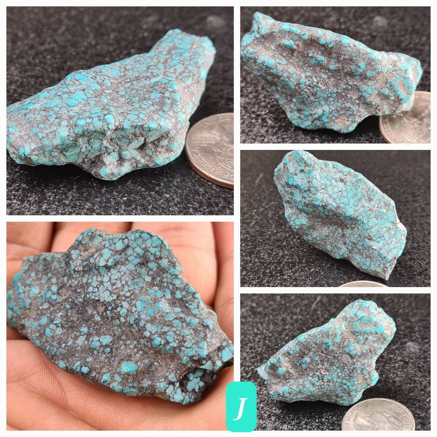 Natural Tibetan Turquoise Rough Uncut Rock Mineral Gemstone