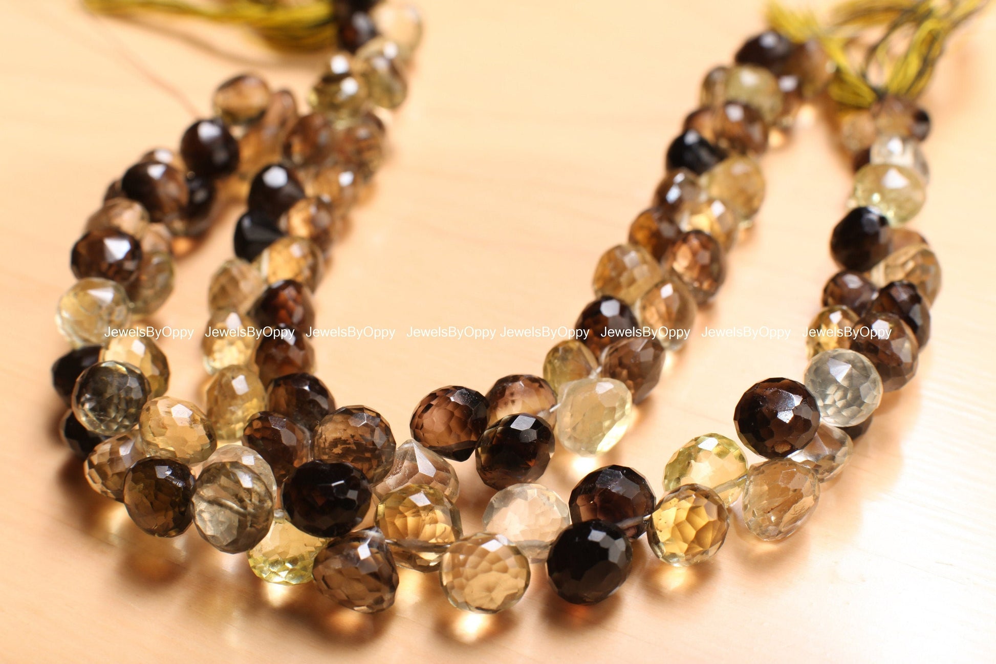 Bio Lemon Quartz Faceted Onion Shape 7.5-9mm, Natural AAA Quality Lemon Quartz Shaded Briolette Jewelry Making Necklace, Bracelet Beads