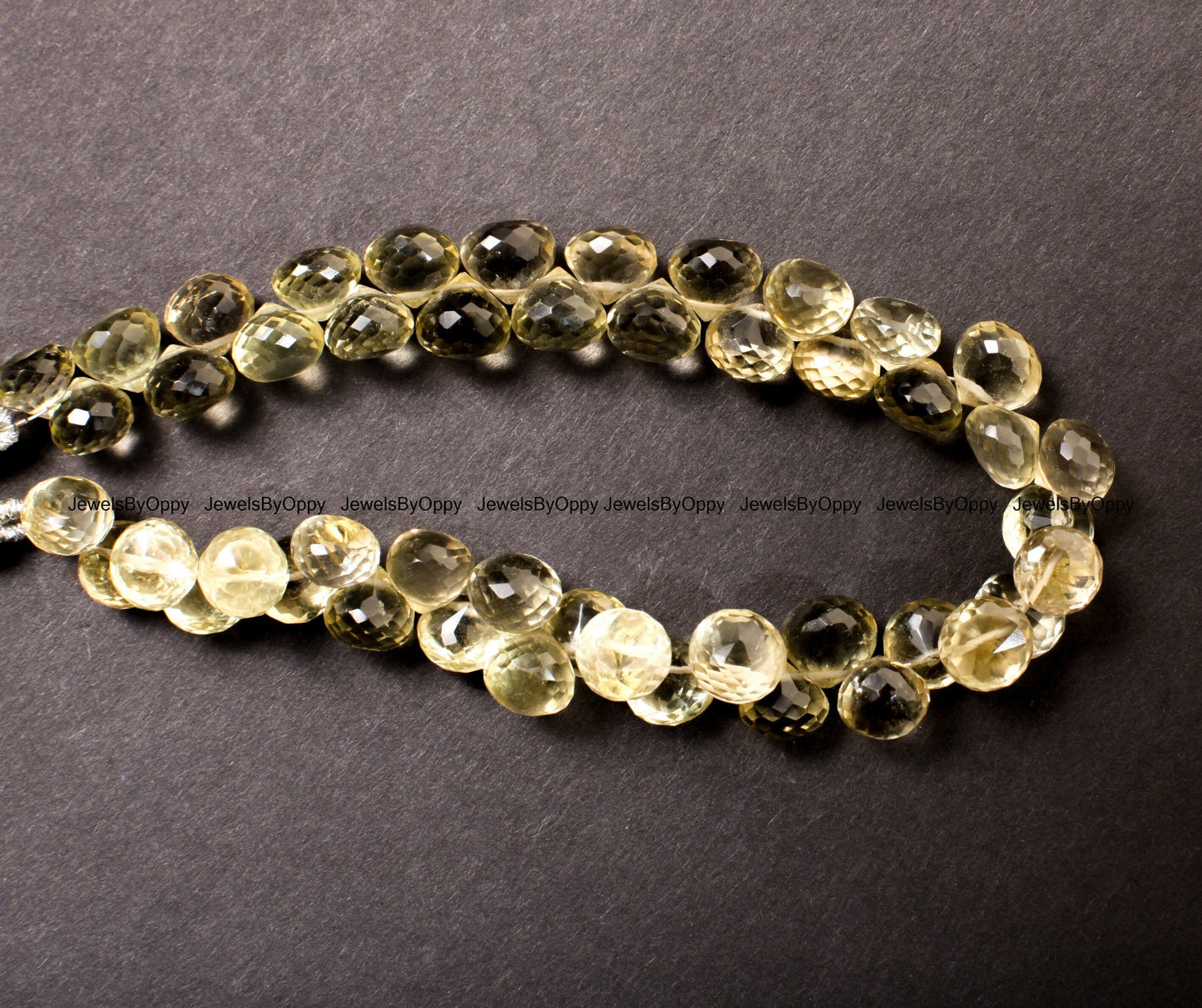Lemon Quartz Faceted Onion Briolette 7.5-8.5mm, Natural AAA Quality Lemon Quartz Gemstone Beads Jewelry Making Necklace, Bracelet
