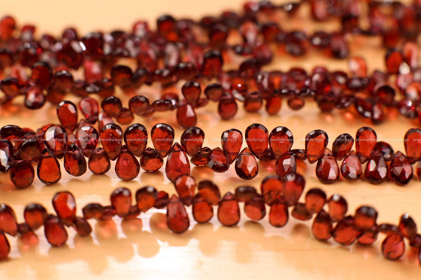 Mozambique Red Garnet Micro Faceted 4x6-5.5x8.5mm Pear Drop, Jewelry Making Rich Dark Red, January Birthstone Teardrop Beads