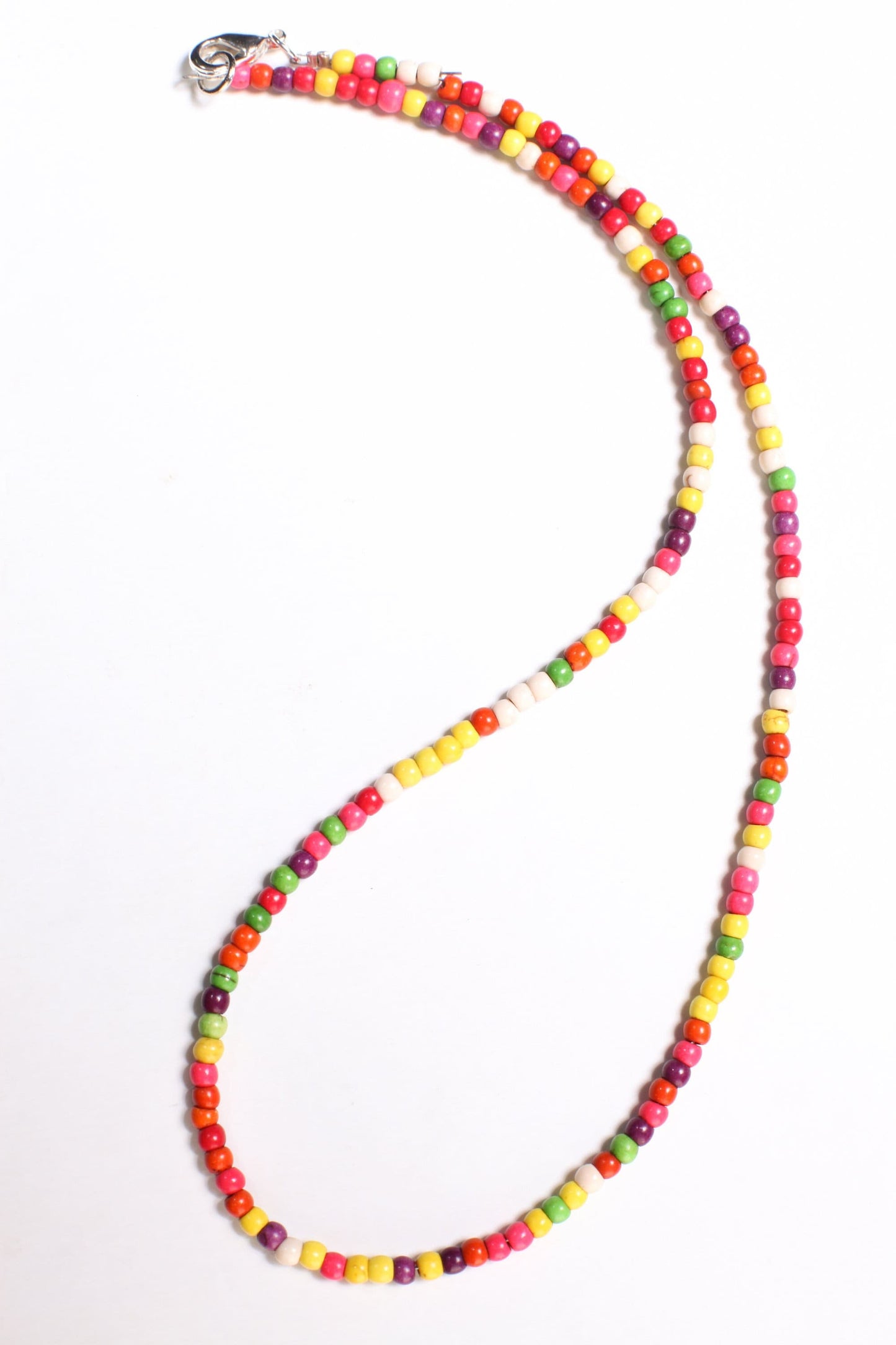 Multi color Magnesite 3mm Rondelle Beads Choker Necklace. African beads , summer style bright orange yellow purple green beads